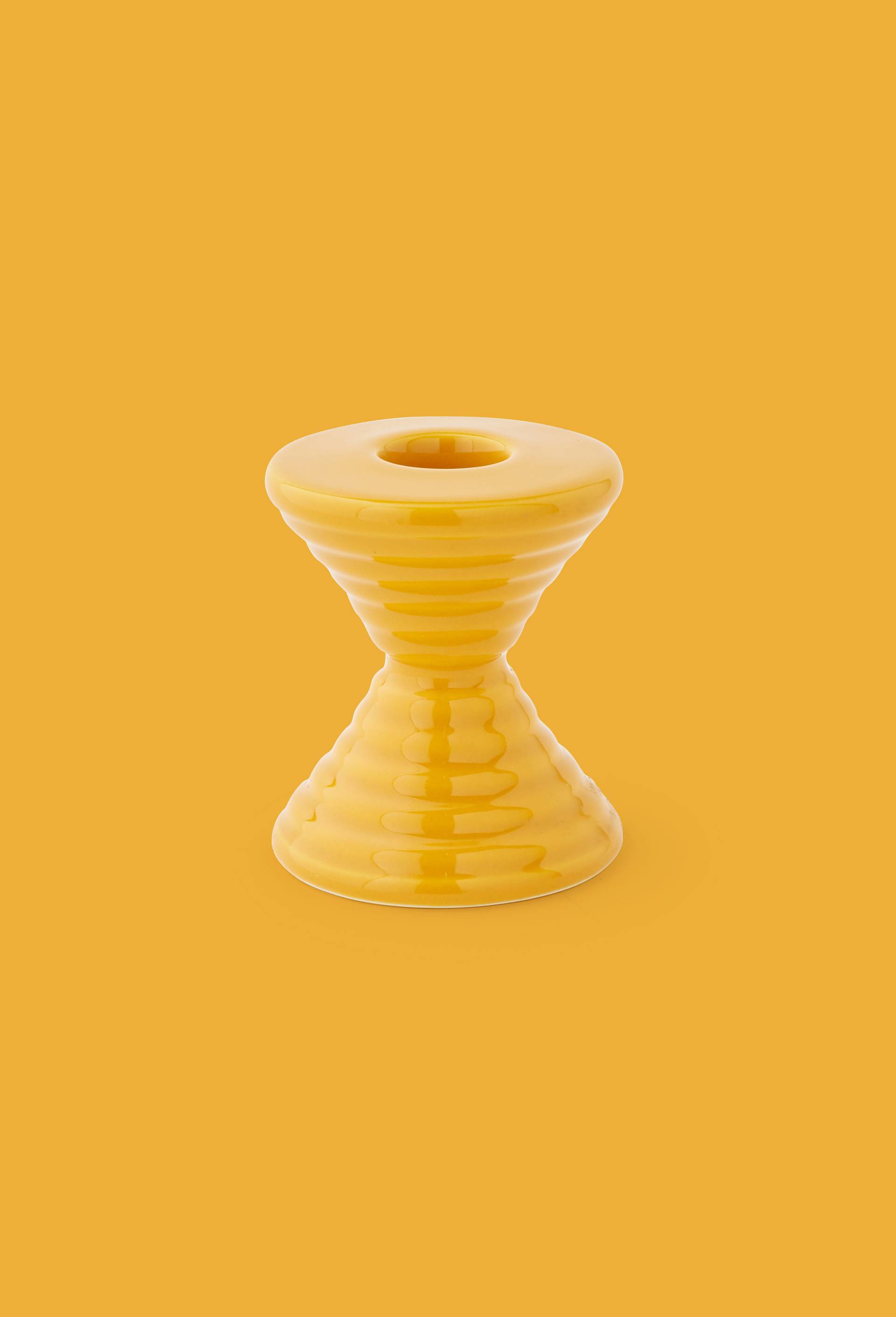 Bougeoir jaune Jean Pierre et Maryvonne Garrault, 8x7 cm - STUDIO PRISUNIC x MONOPRIX, Jaune, large image number 1