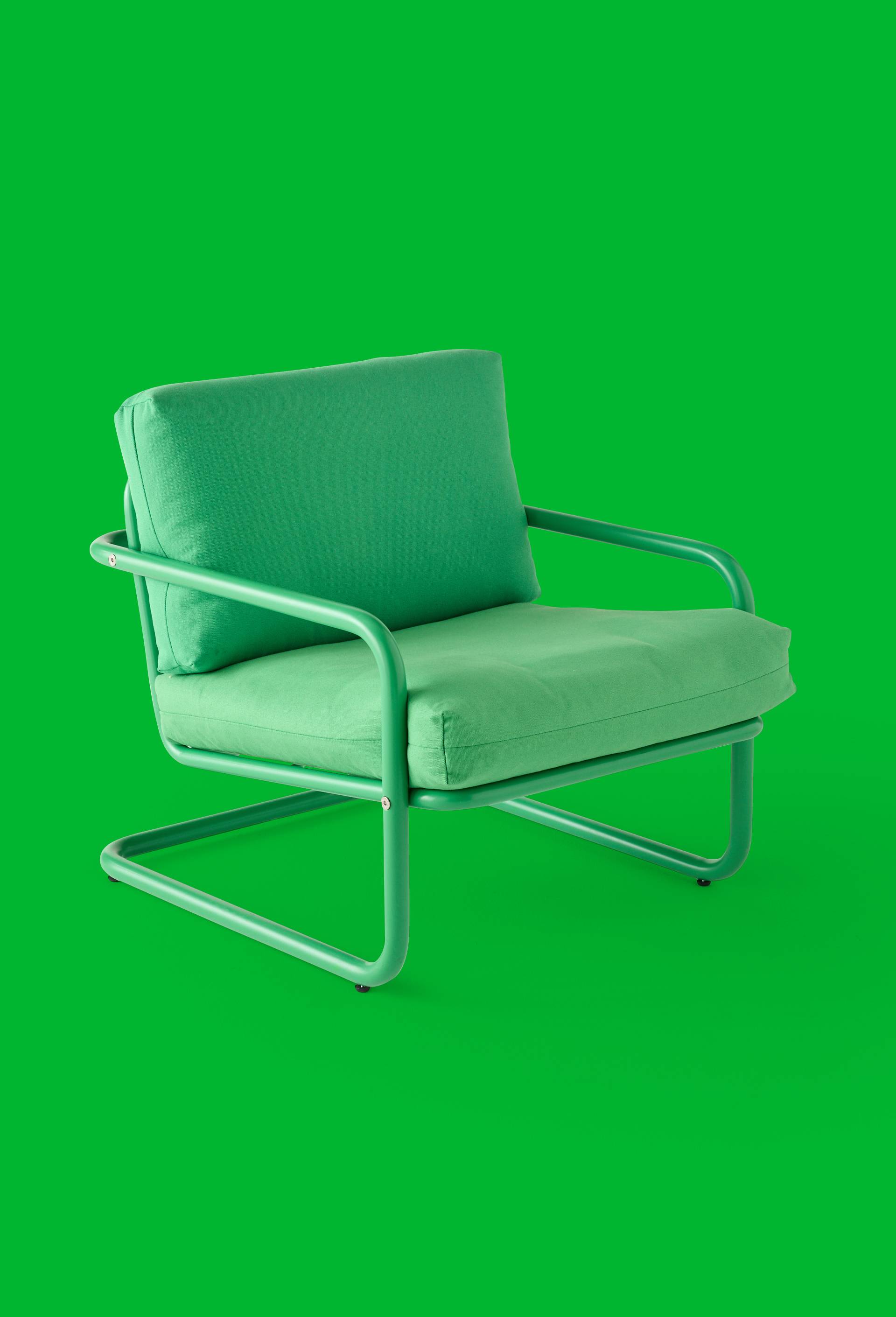Exclu web - Fauteuil tubulaire vert, 60x62x70 cm - STUDIO PRISUNIC x MONOPRIX Vert foncé