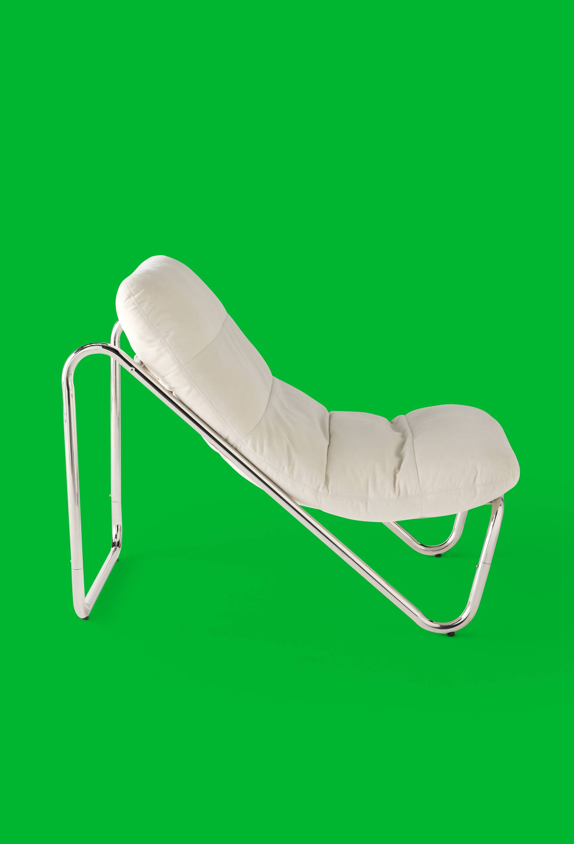 Exclu web - Fauteuil tubulaire chrom&eacute; et &eacute;cru, 80x65x100 cm  - STUDIO PRISUNIC x MONOPRIX, Ecru, large image number 1