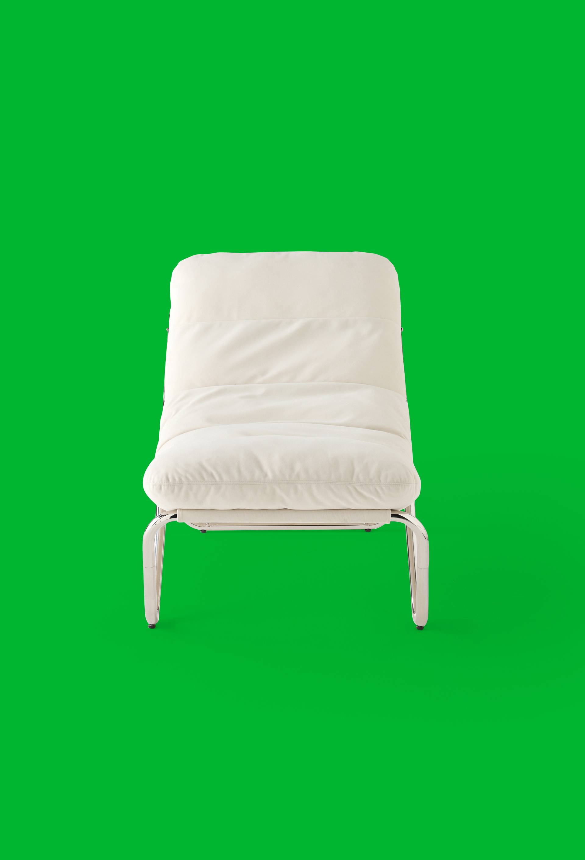 Exclu web - Fauteuil tubulaire chrom&eacute; et &eacute;cru, 80x65x100 cm  - STUDIO PRISUNIC x MONOPRIX, Ecru, large image number 3