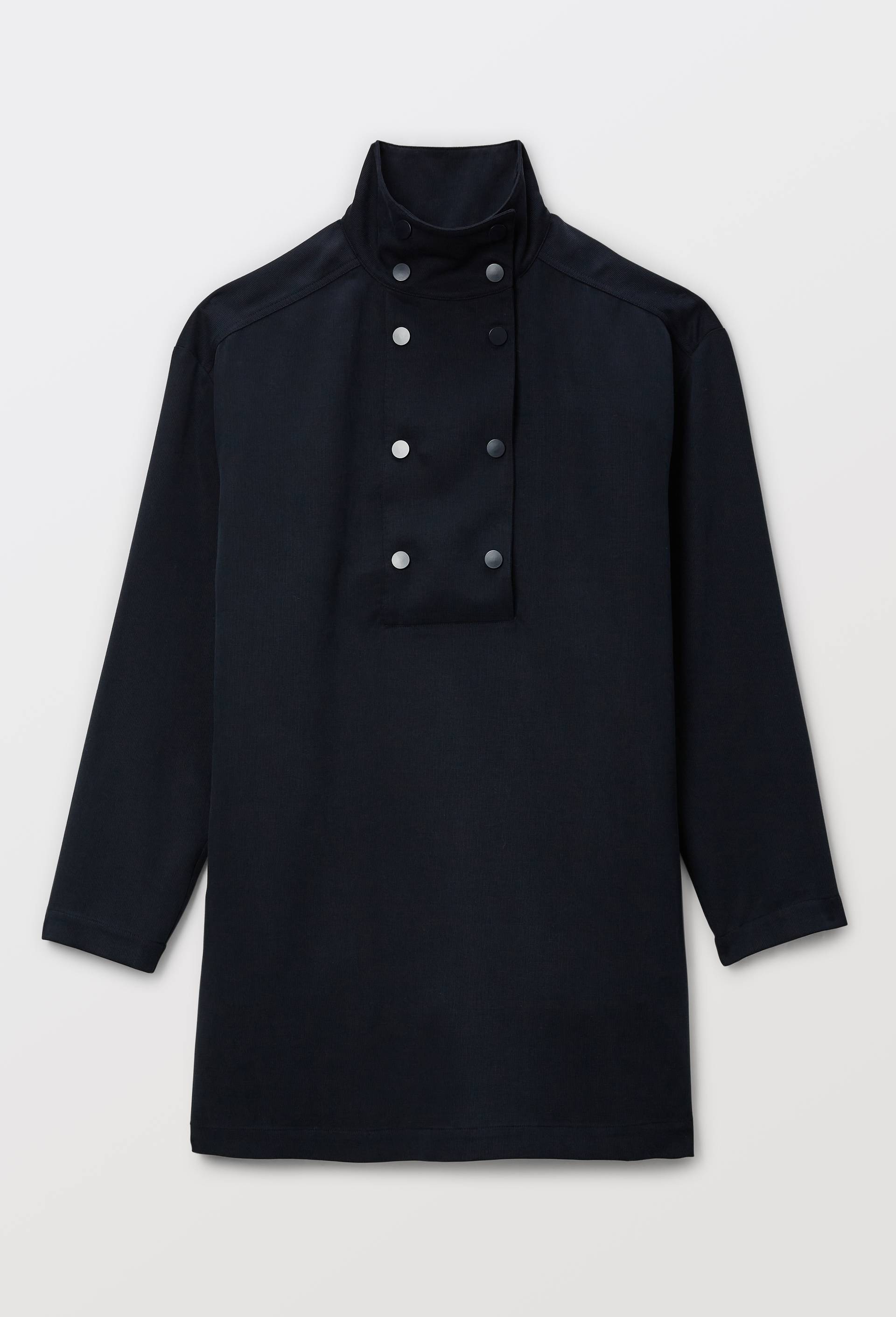 Robe courte col montant unie, Bleu fonc&eacute;, large image number 2