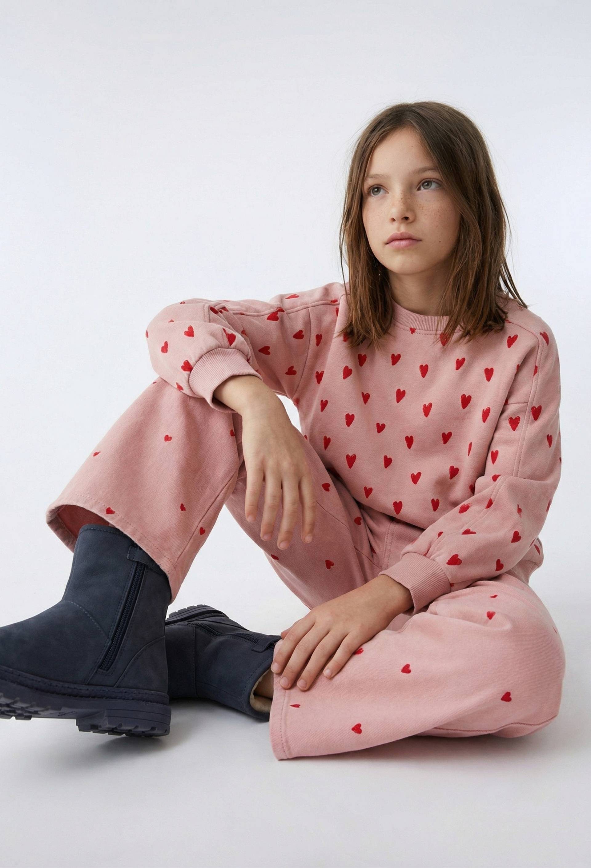 Sweat imprim&eacute; contenant du coton BIO GOTS, Rose, large image number 0.0