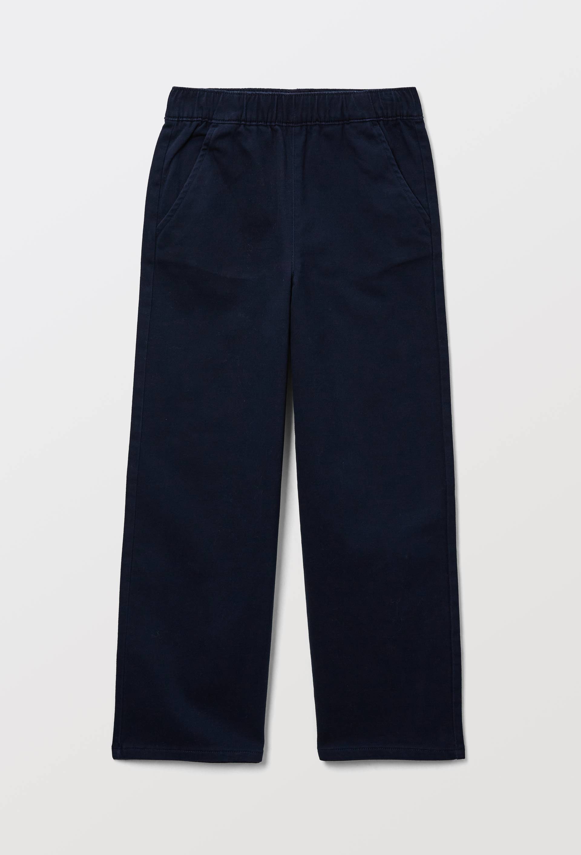 Pantalon taille &eacute;lastiqu&eacute;e contient du coton, Bleu fonc&eacute;, large image number 1.0