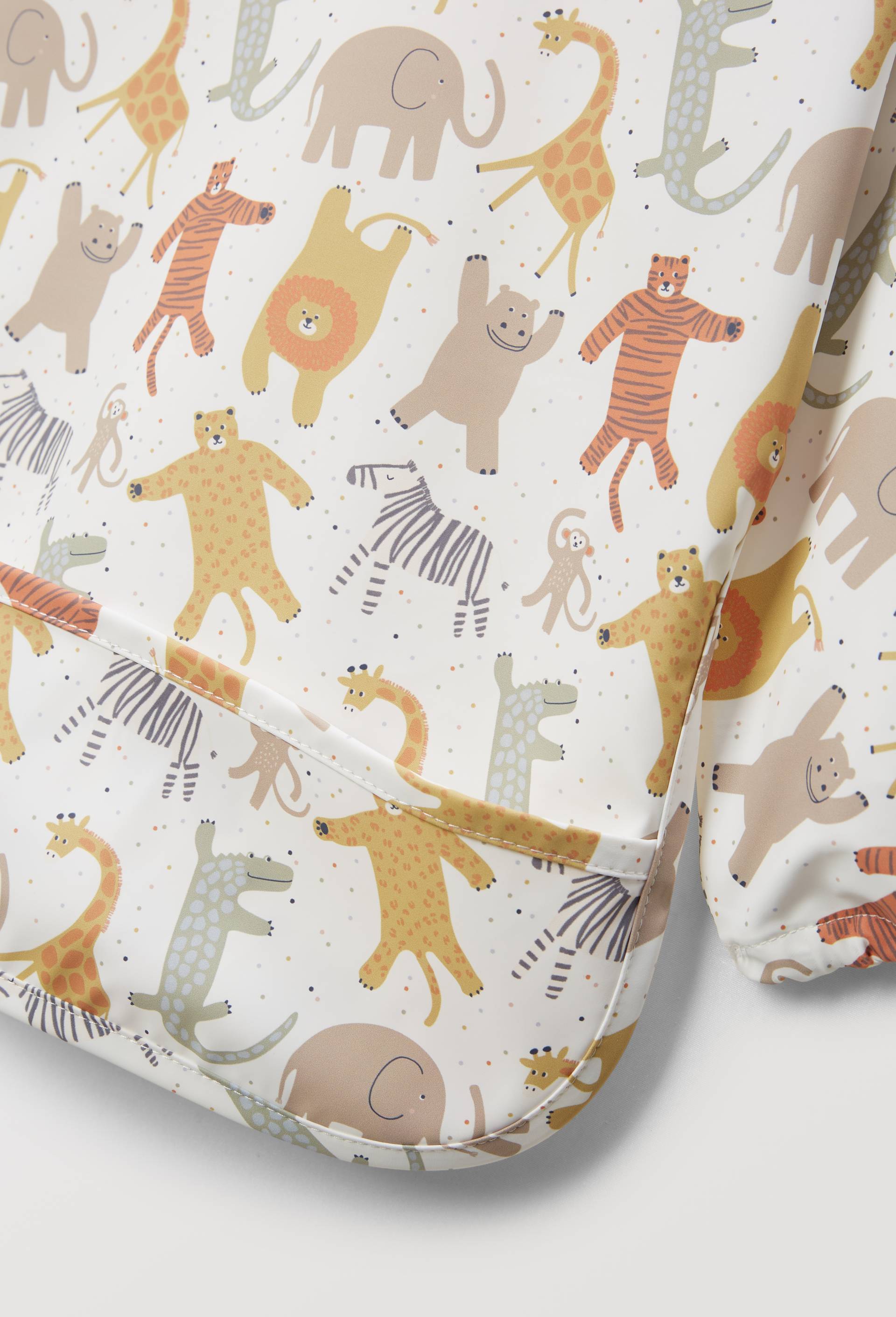 Bavoir imprim&eacute; &agrave; manches longues imperm&eacute;able, Beige clair, large image number 2