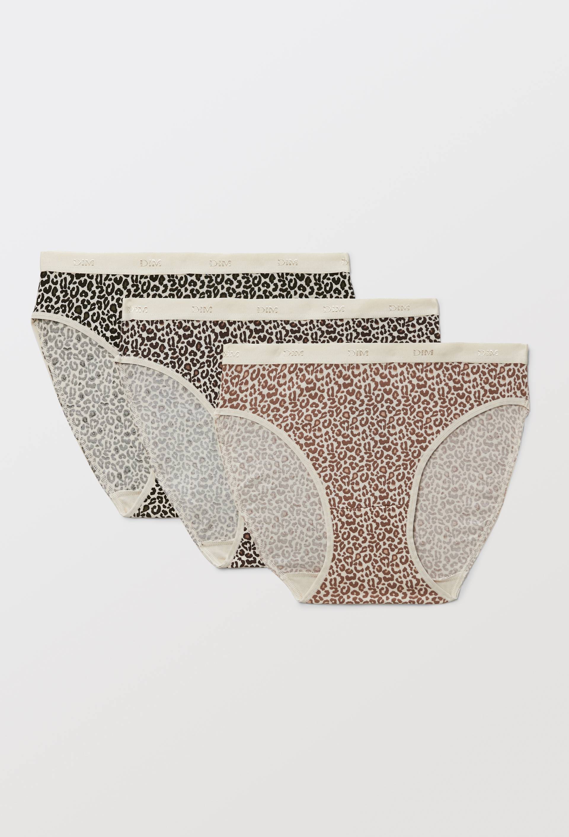 Lot de 3 slips fantaisie en coton POCKET DIM, Brun clair, large image number 0.0