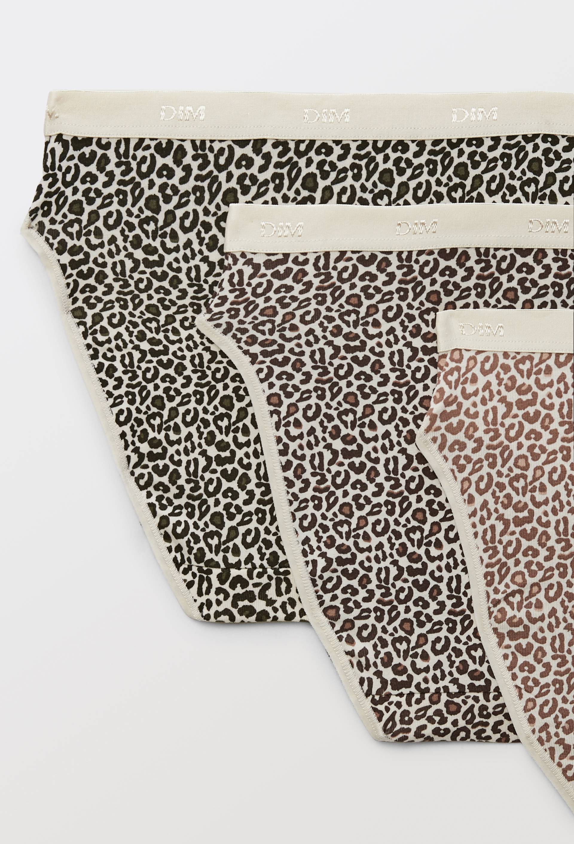 Lot de 3 slips fantaisie en coton POCKET DIM, Brun clair, large image number 2