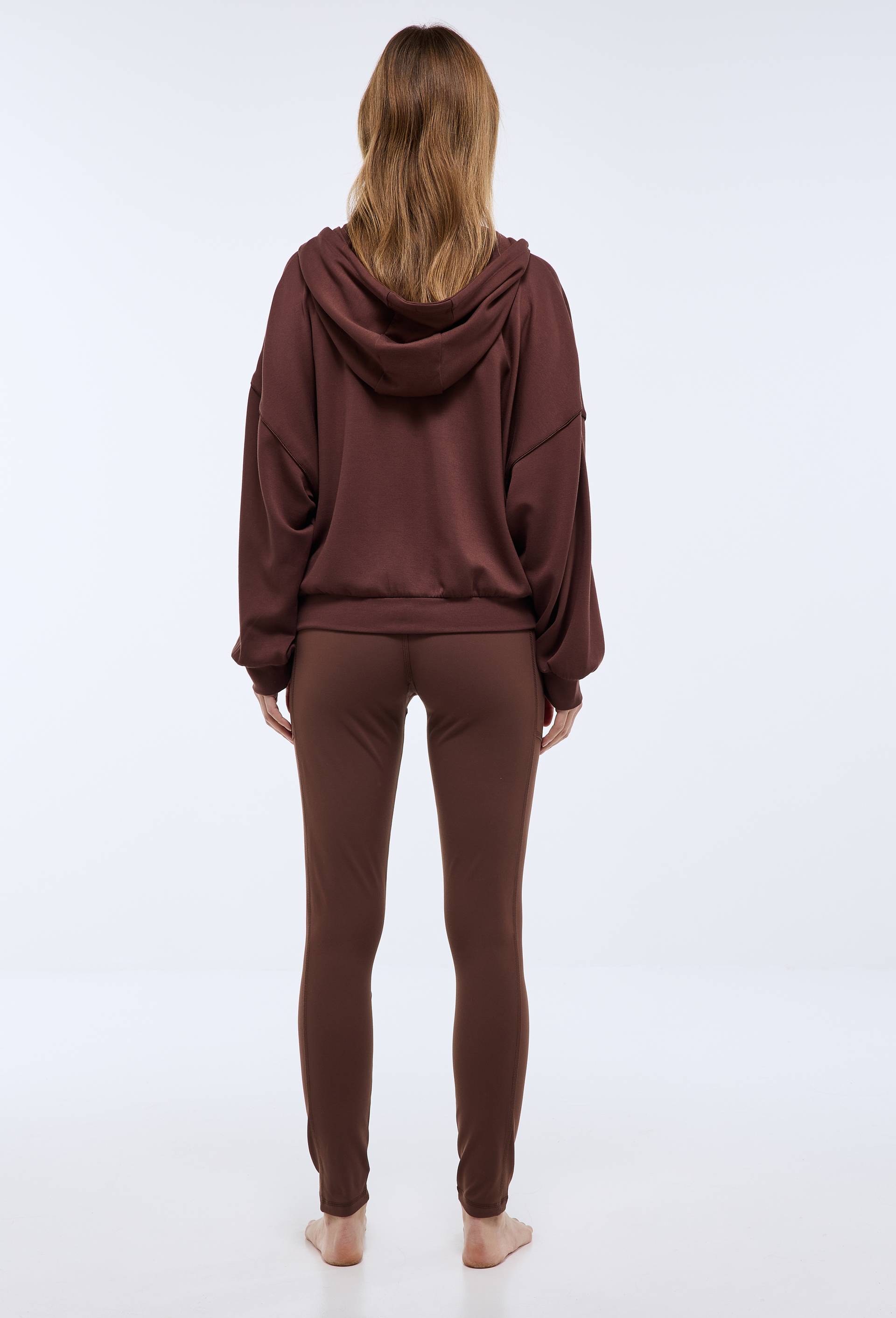 Legging de sport effet peau de p&ecirc;che avec poches, Brun fonc&eacute;, large image number 1