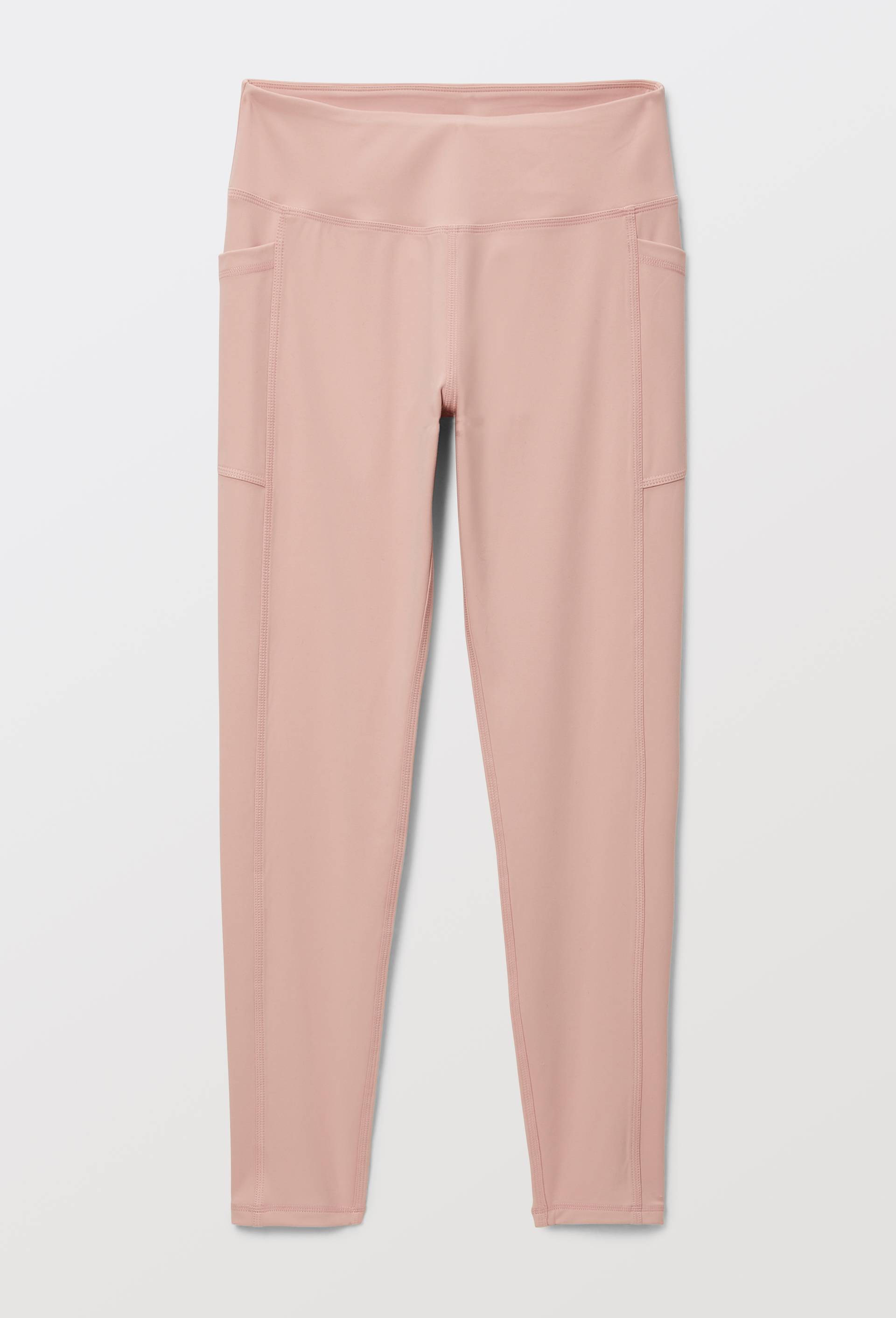 Legging de sport effet peau de p&ecirc;che avec poches, Rose, large image number 2