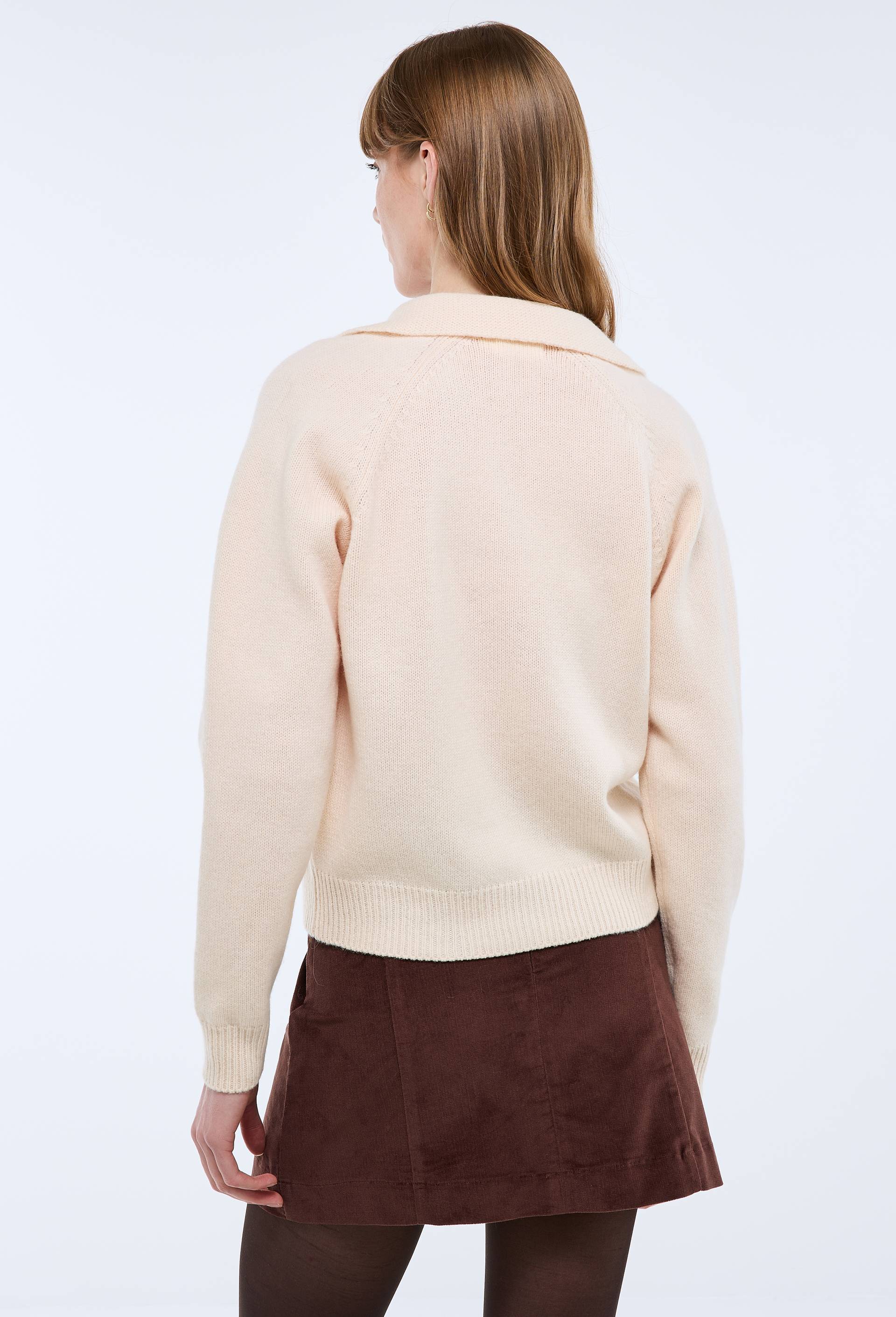Cardigan en laine avec col, Beige clair, large image number 1.0