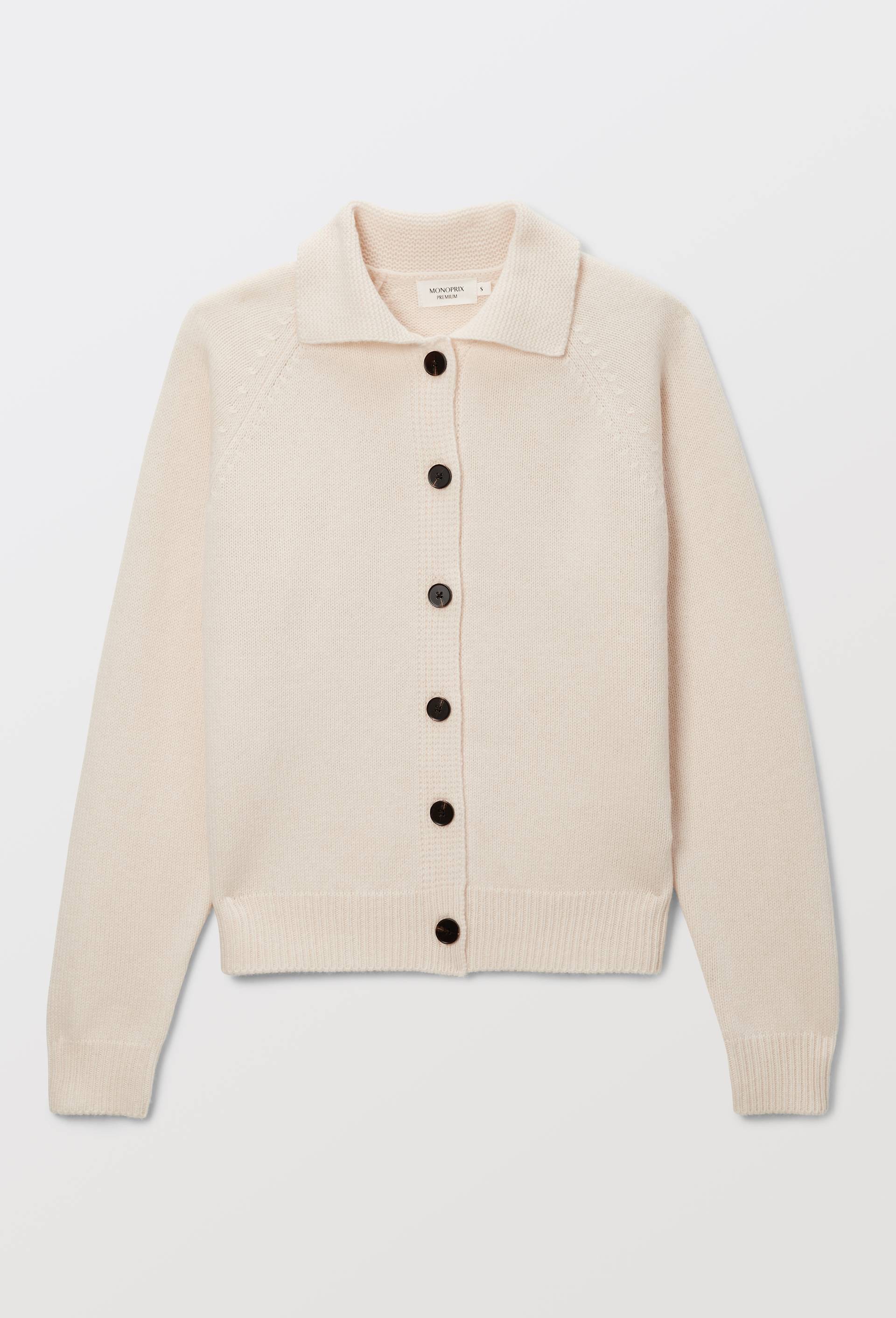 Cardigan en laine avec col, Beige clair, large image number 2