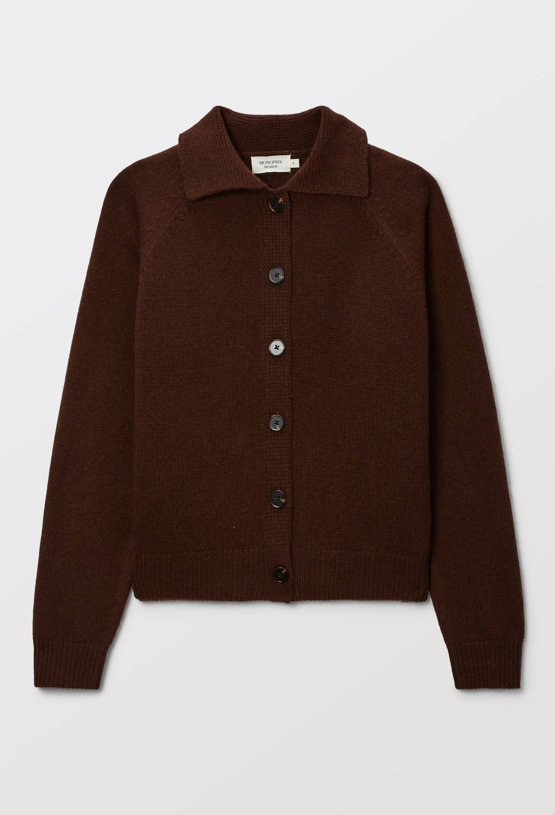 Cardigan en laine avec col, Brun fonc&eacute;, large image number 2