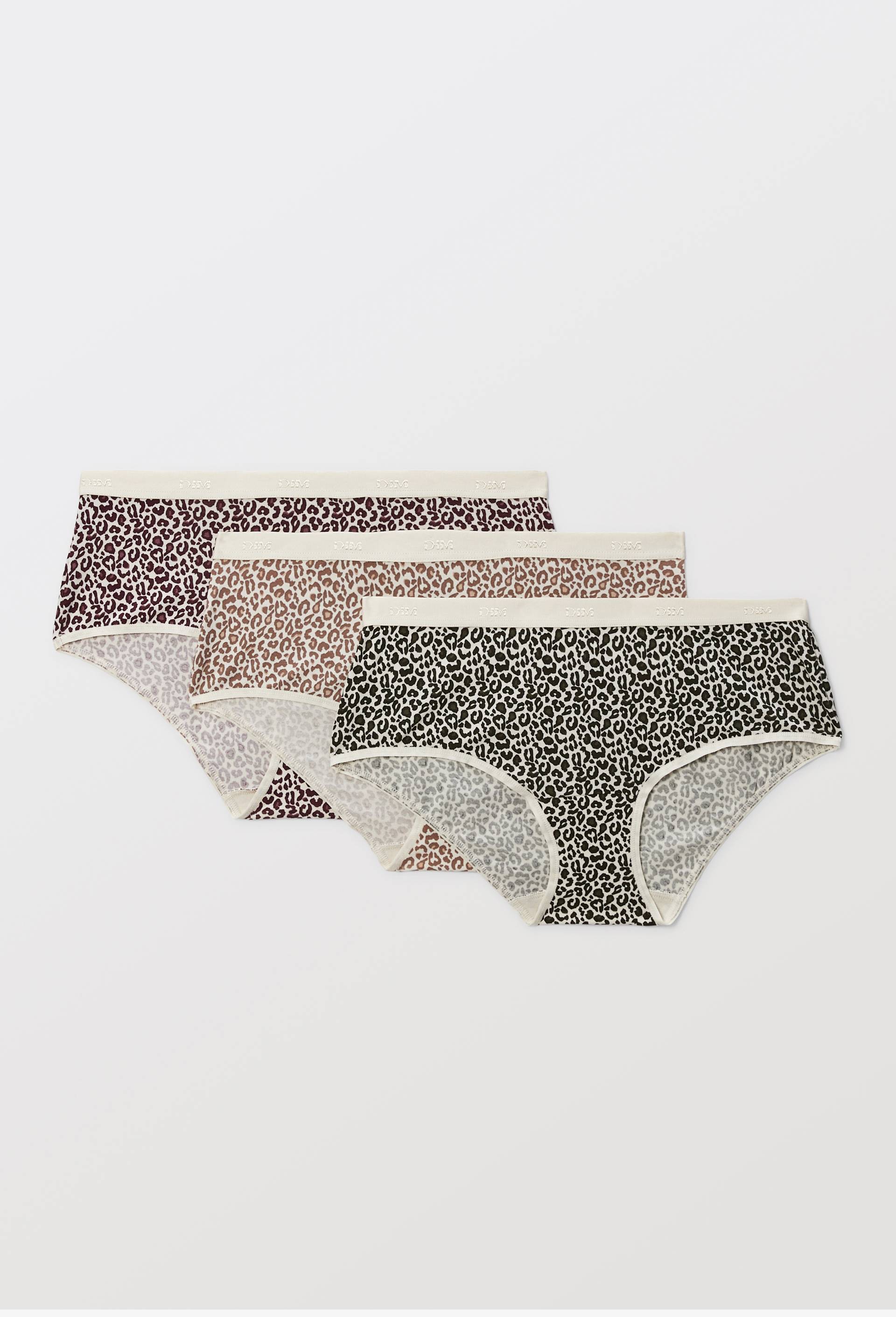 Lot de 3 slips fantaisie en coton POCKET DIM, Brun clair, large image number 0.0