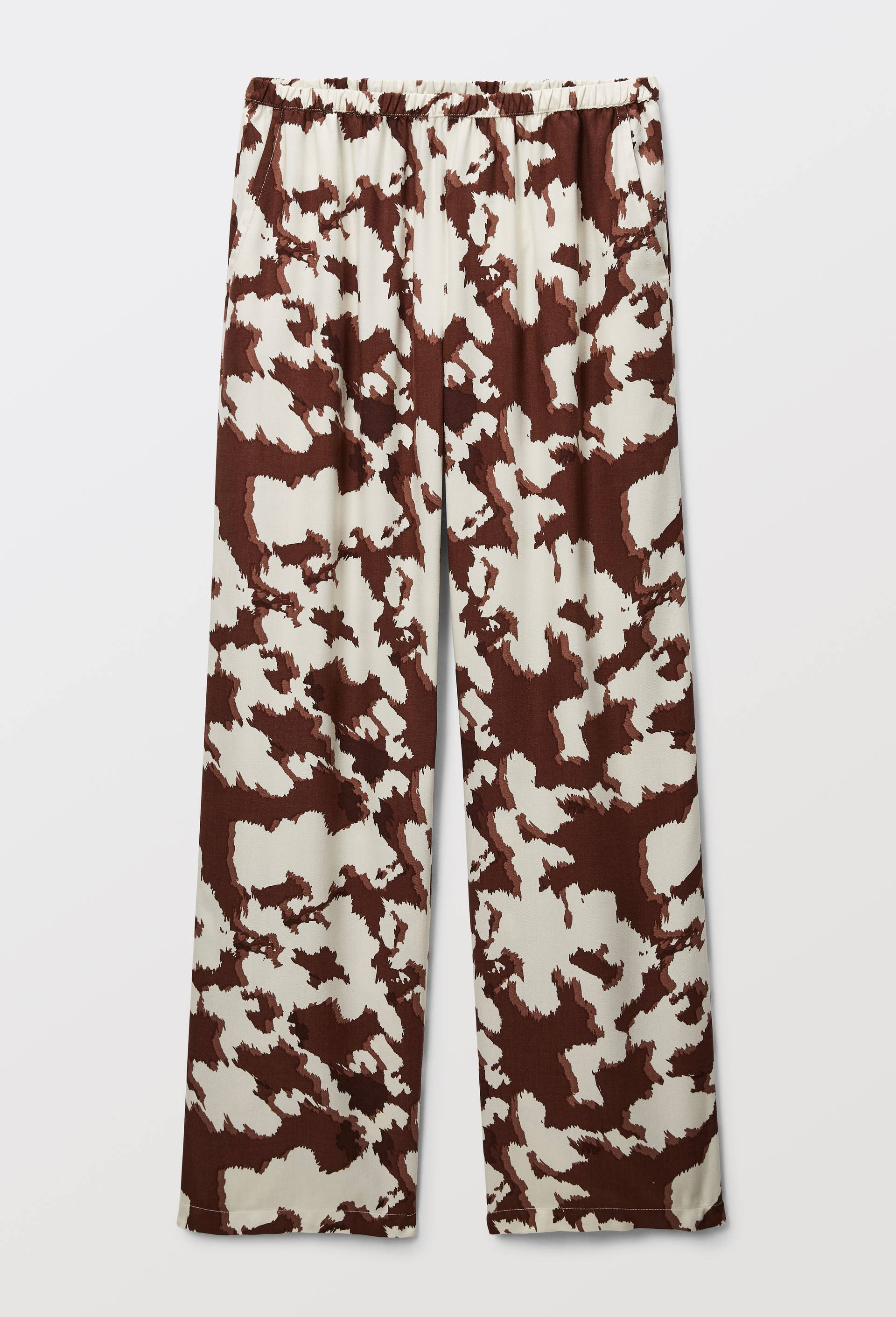 Pantalon imprim&eacute;e vache en viscose, Brun fonc&eacute;, large image number 3