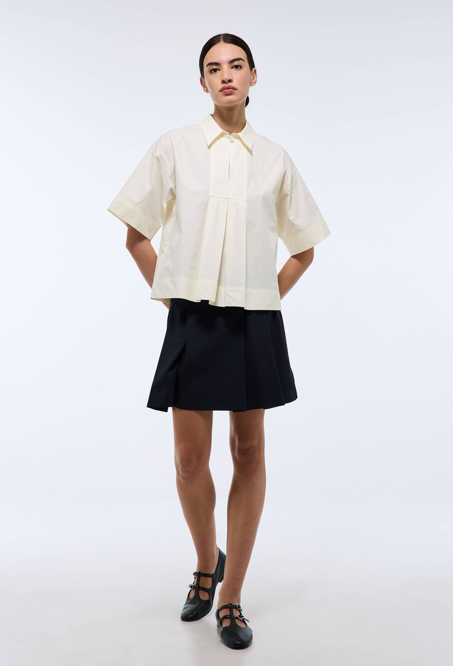 Blouse manches courtes unie en coton BIO GOTS - MONOPRIX - Modalova