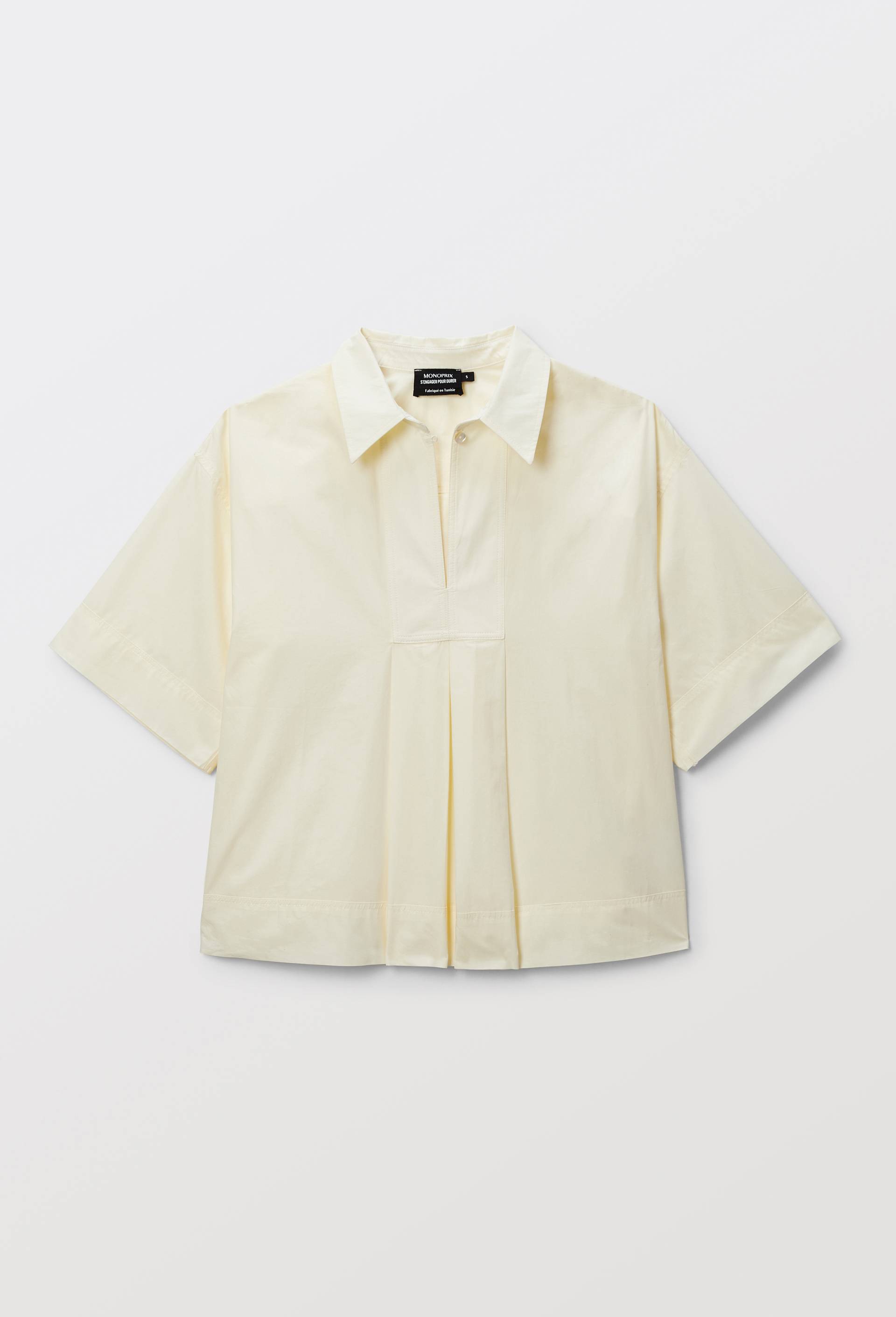 Blouse Femme Monoprix Taille 38 - Coton, Grenat, Motifs Géométriques, Manches Longues, Occasion Très Bon état