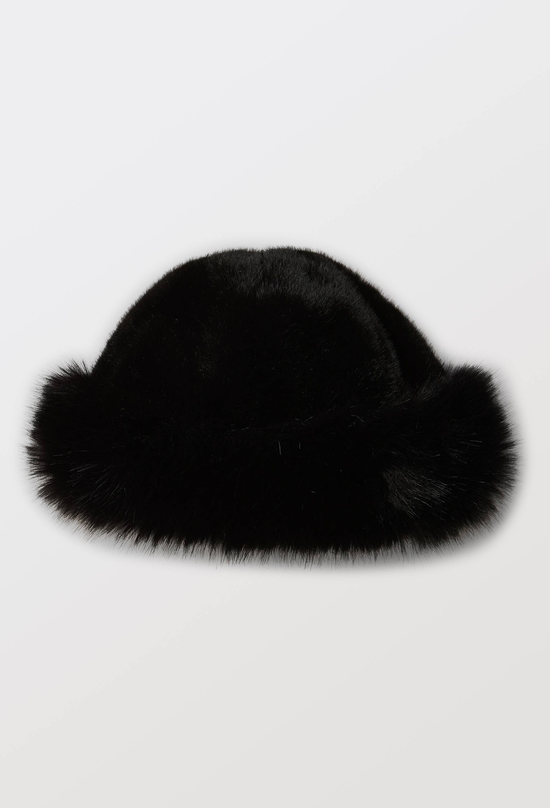 Chapeau en fausse fourrure, Noir, large image number 0