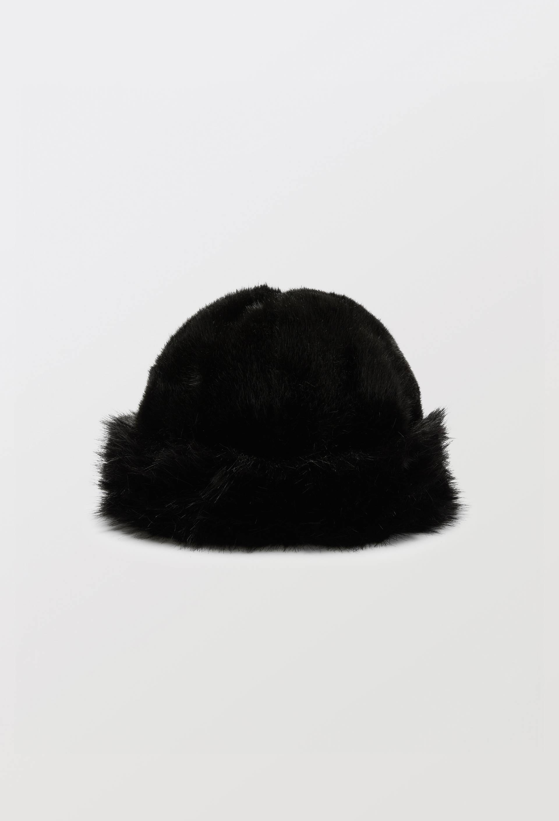 Chapeau en fausse fourrure, Noir, large image number 0