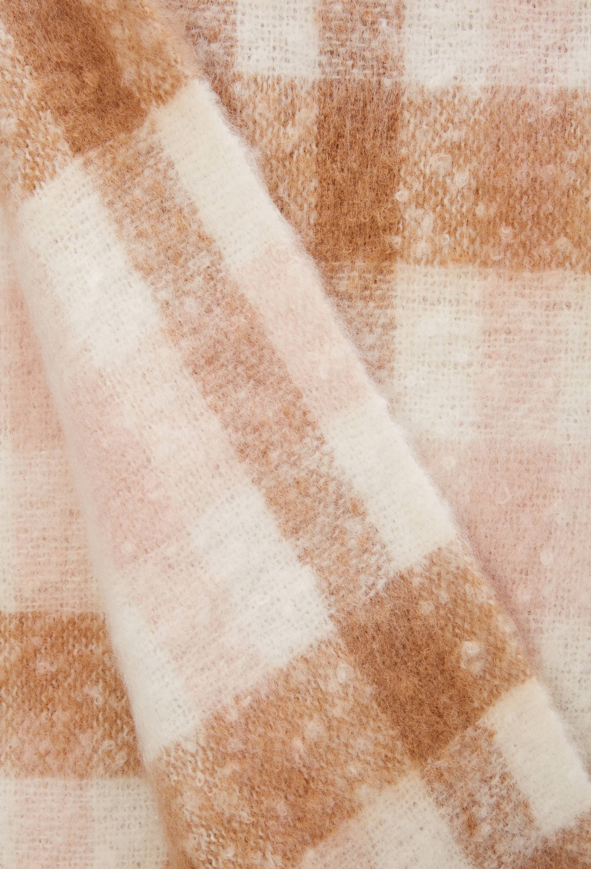 Echarpe chaude &agrave; carreaux, mati&egrave;re recycl&eacute;e, Rose clair, large image number 1.0