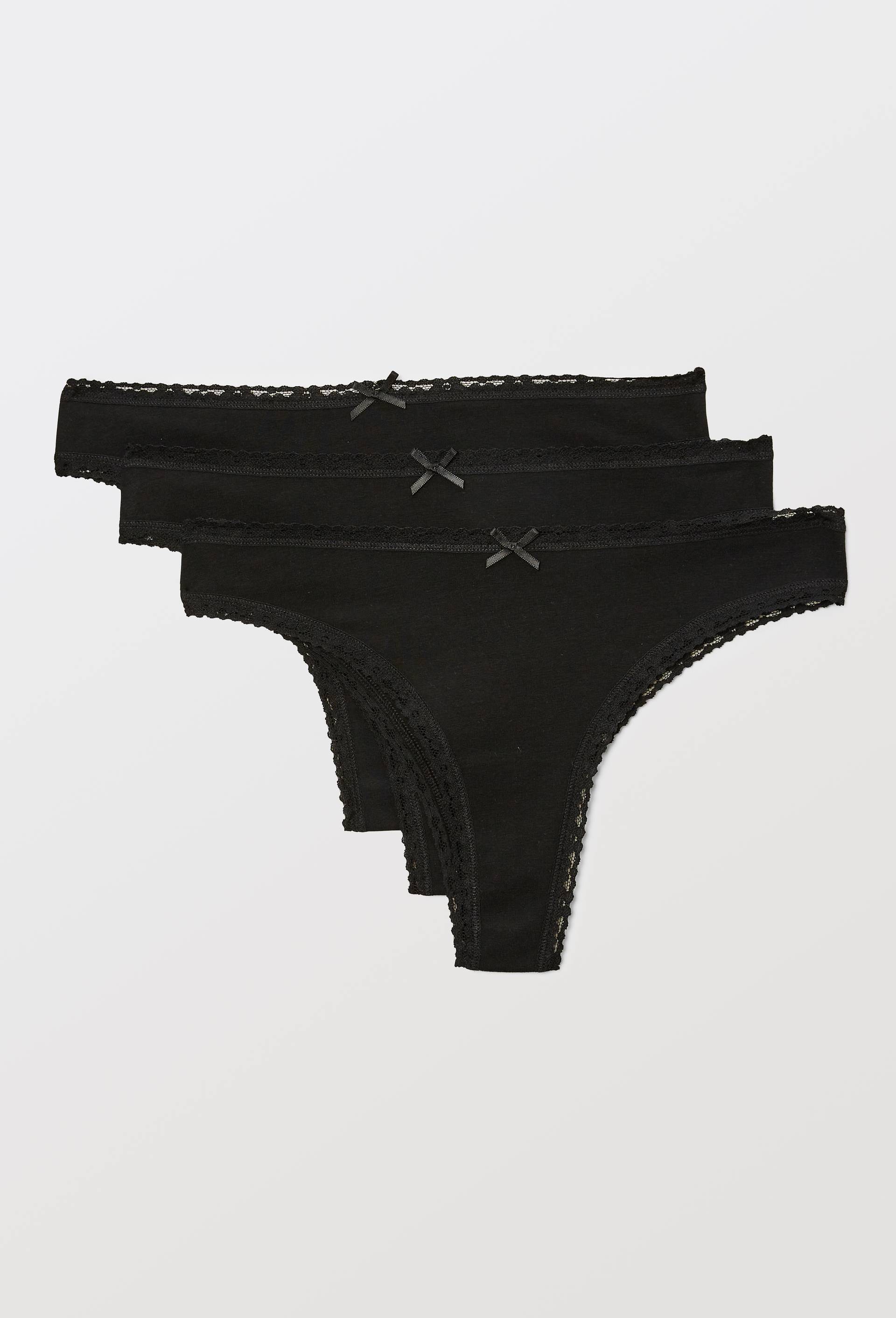 Lot de 3 tangas EVA en coton BIO GOTS, Noir, large image number 0
