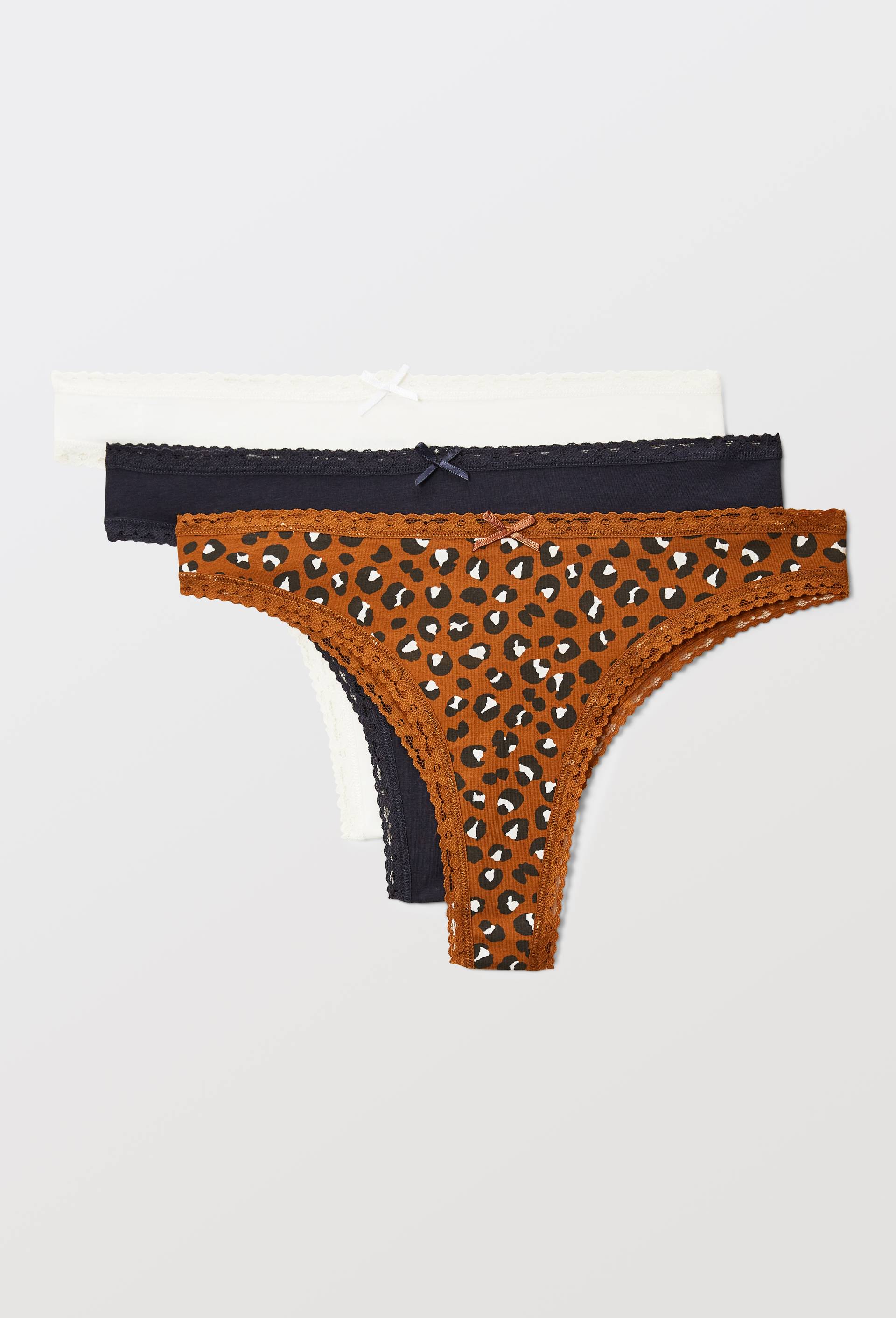 Lot de 3 tangas EVA en coton BIO GOTS, Brun clair, large image number 0