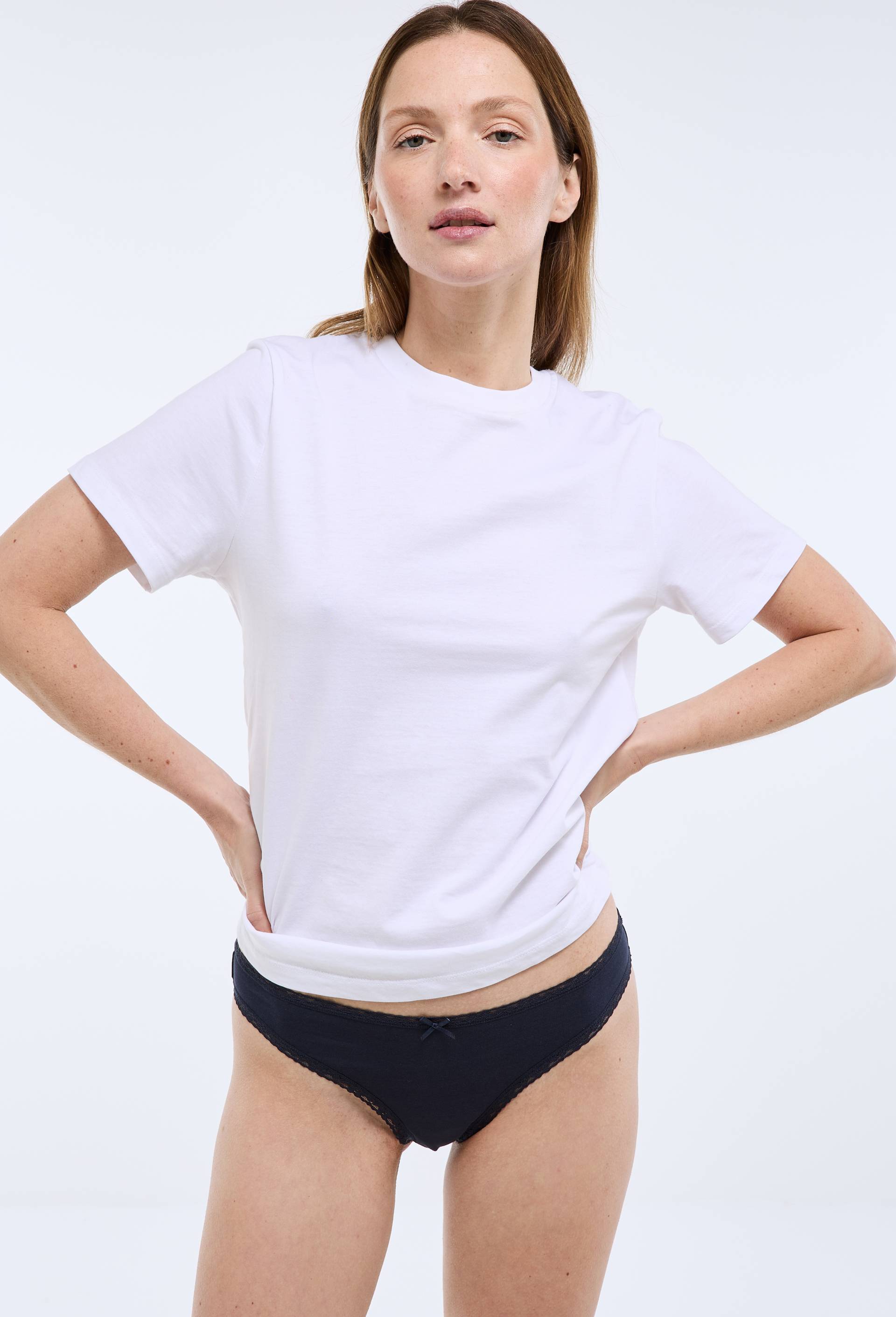 Lot de 3 tangas EVA en coton BIO GOTS, Brun clair, large image number 1