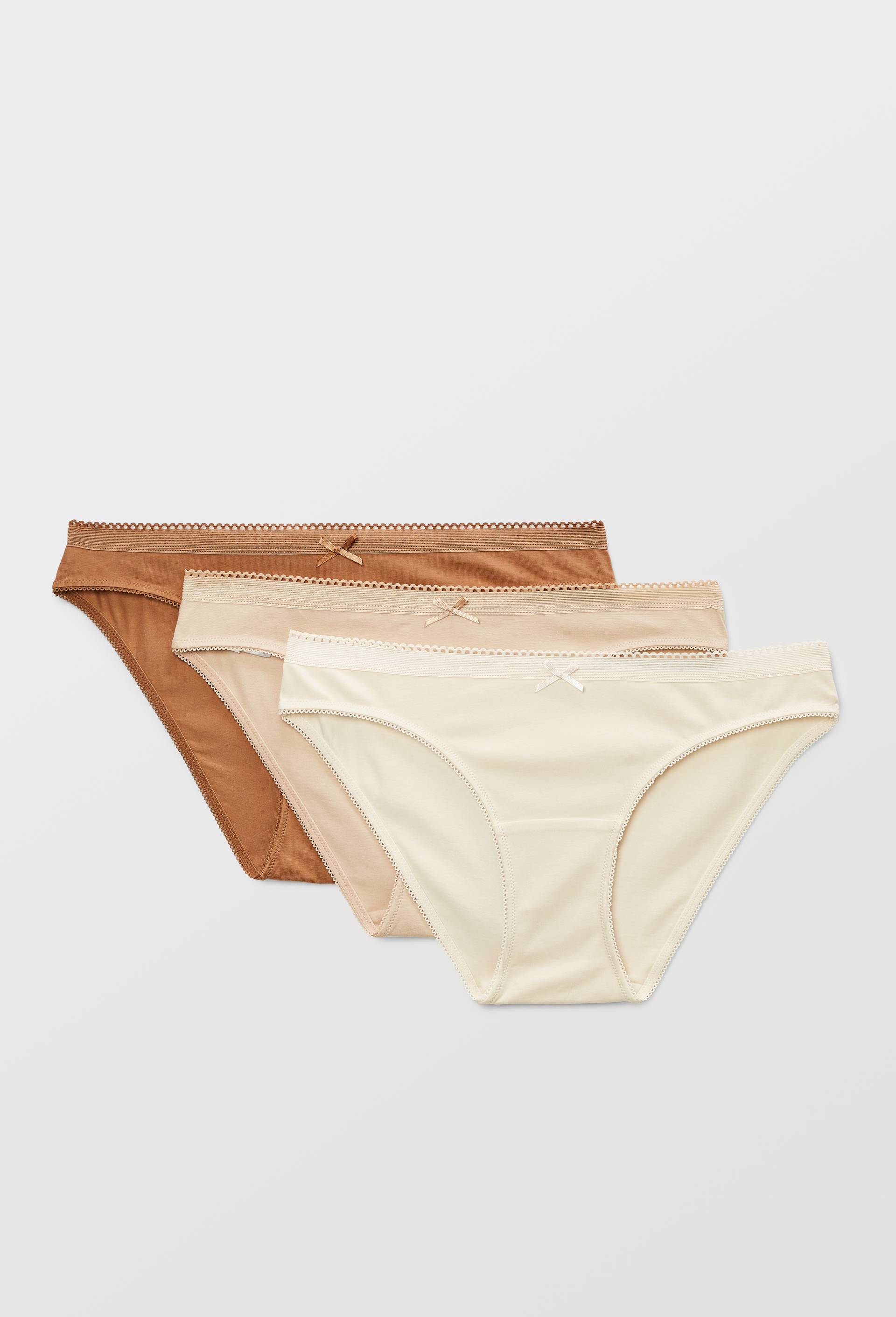 Lot de 3 culottes LEXIE en coton BIO GOTS, Rose clair, large image number 0