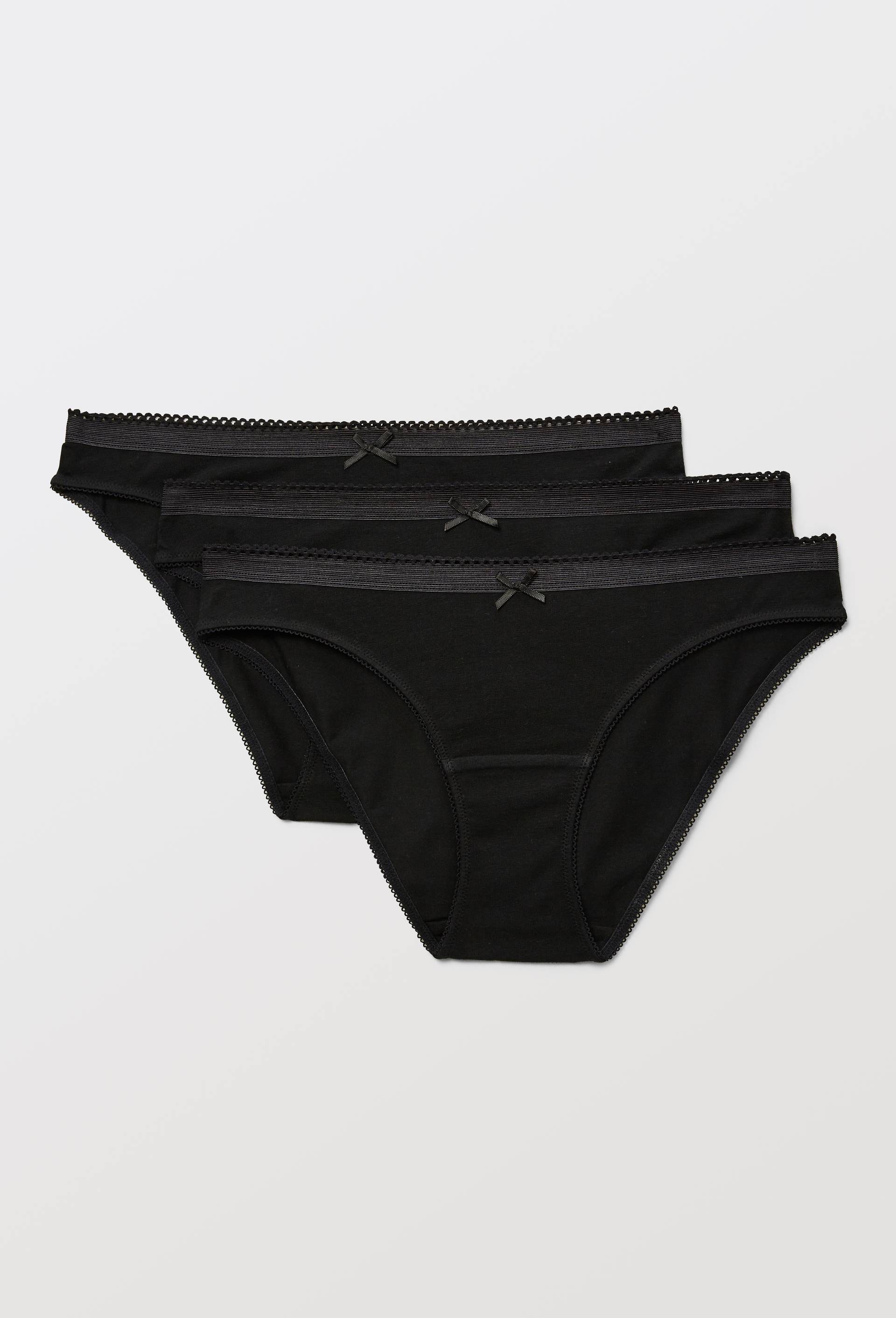 Lot de 3 culottes LEXIE en coton BIO GOTS, Noir, large image number 0