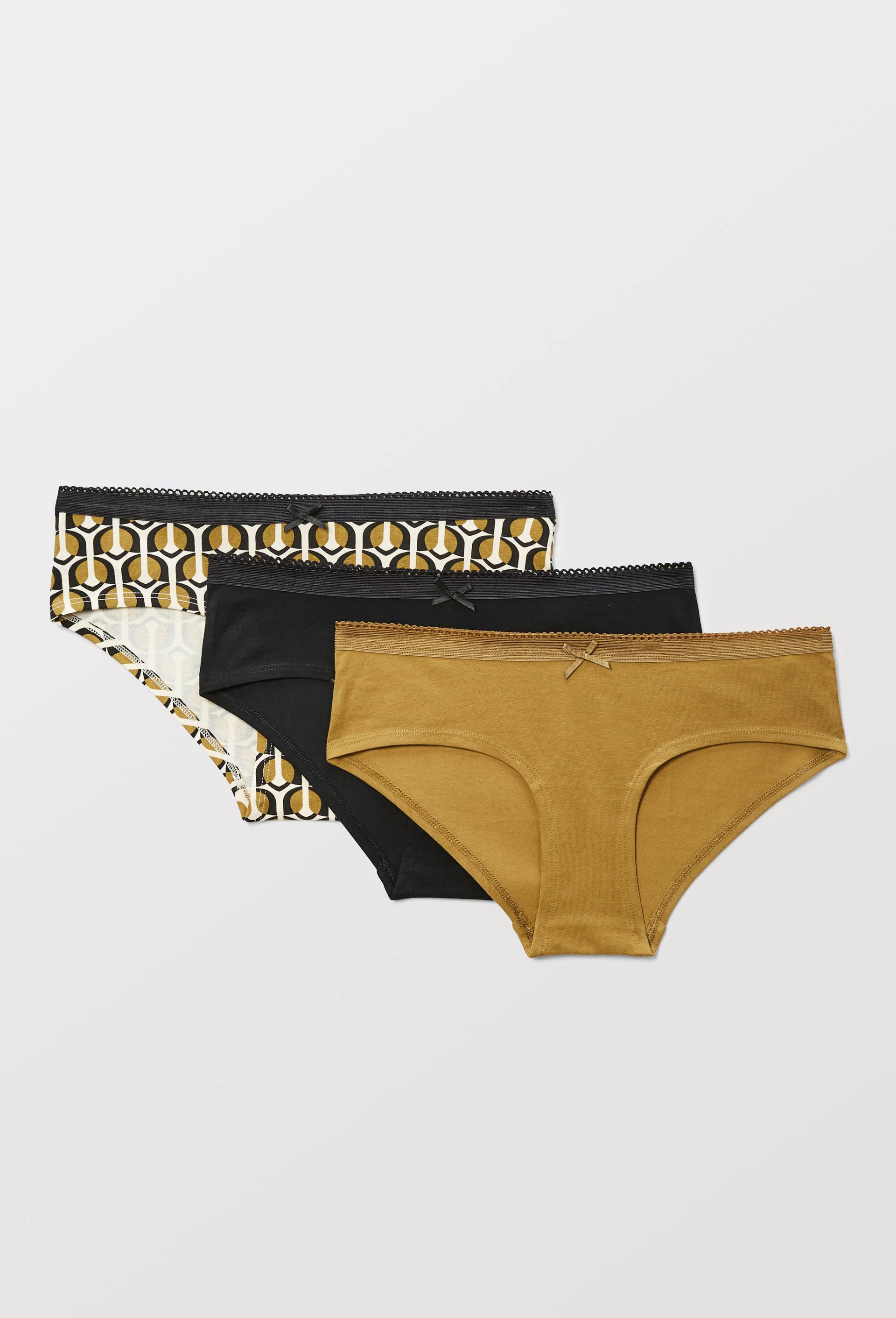 Lot de 3 shorties LEXIE en coton BIO GOTS, Beige clair, large image number 0.0