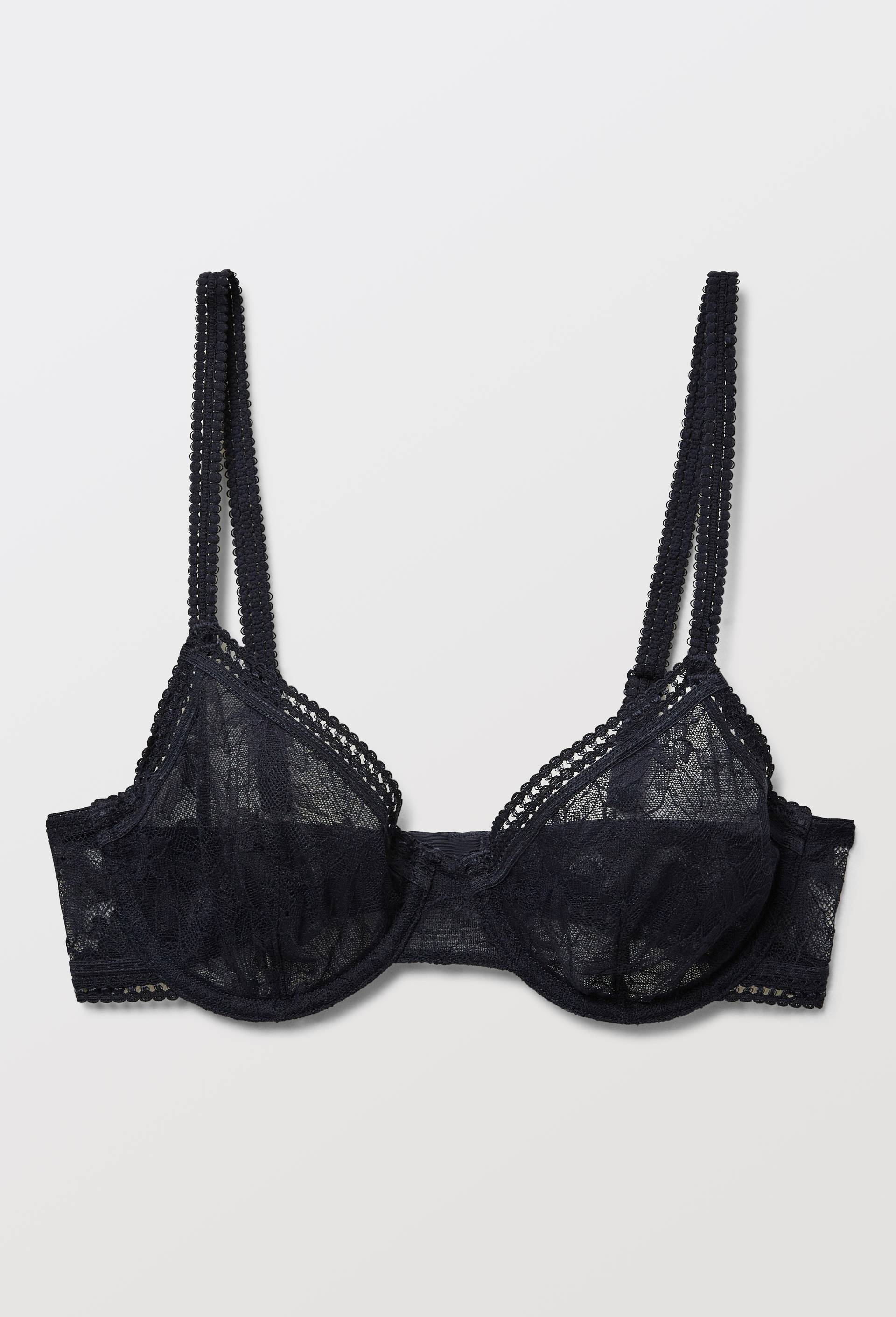 Soutien-gorge corbeille balconnet VALENTINA en dentelle, Bleu fonc&eacute;, large image number 2