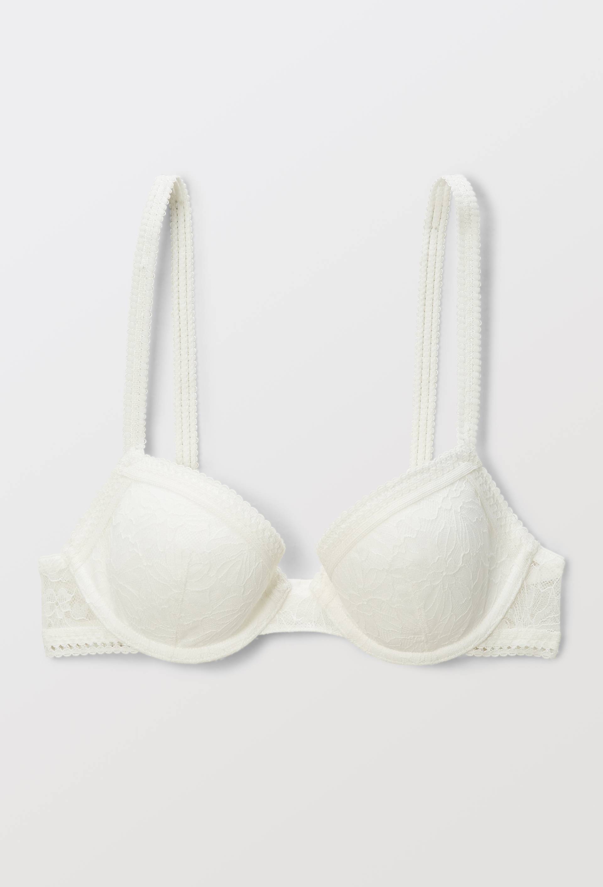 Soutien-gorge corbeille padd&eacute; VALENTINA en dentelle, Ecru, large image number 2.0
