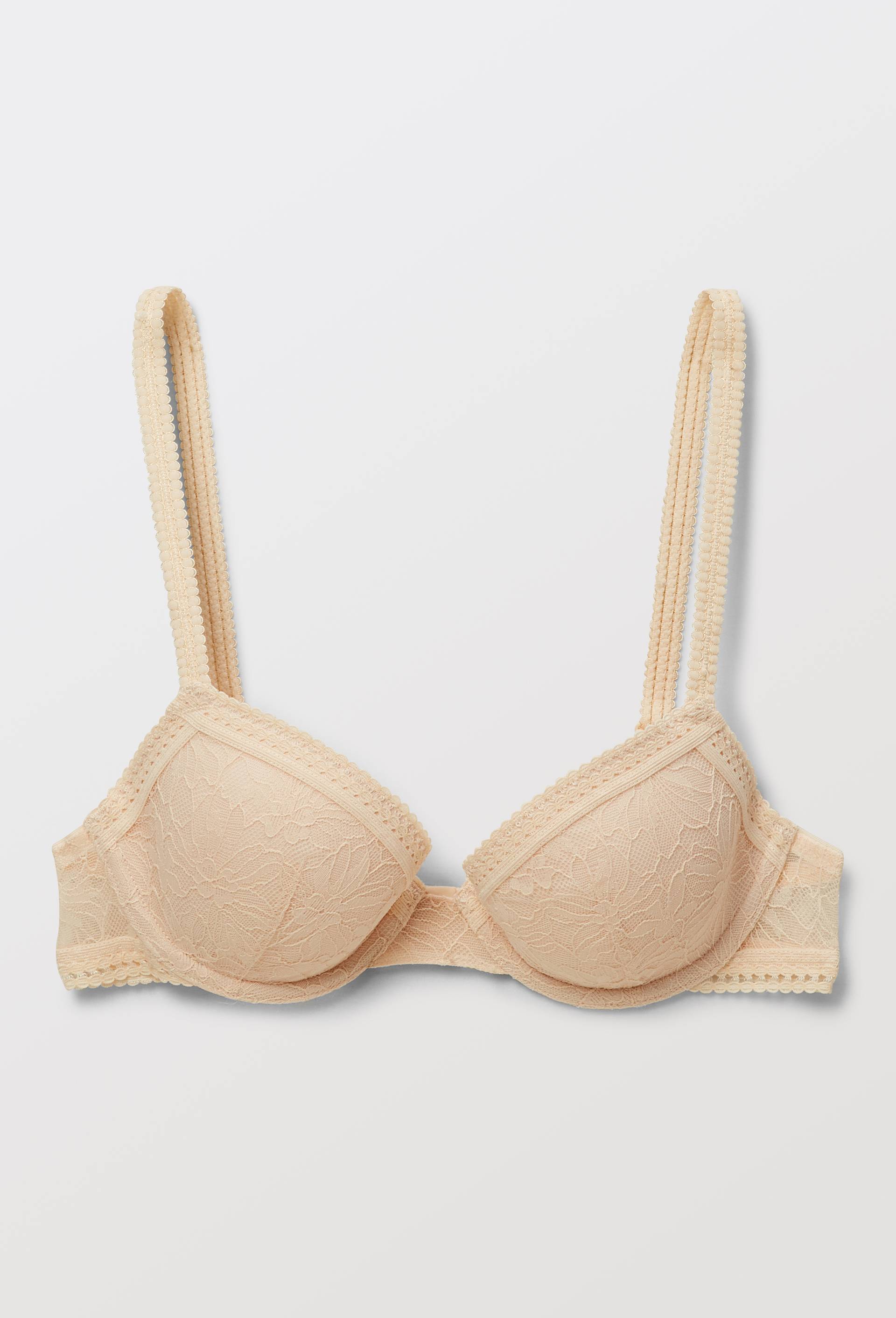 Soutien-gorge corbeille padd&eacute; VALENTINA en dentelle, Rose clair, large image number 2.0