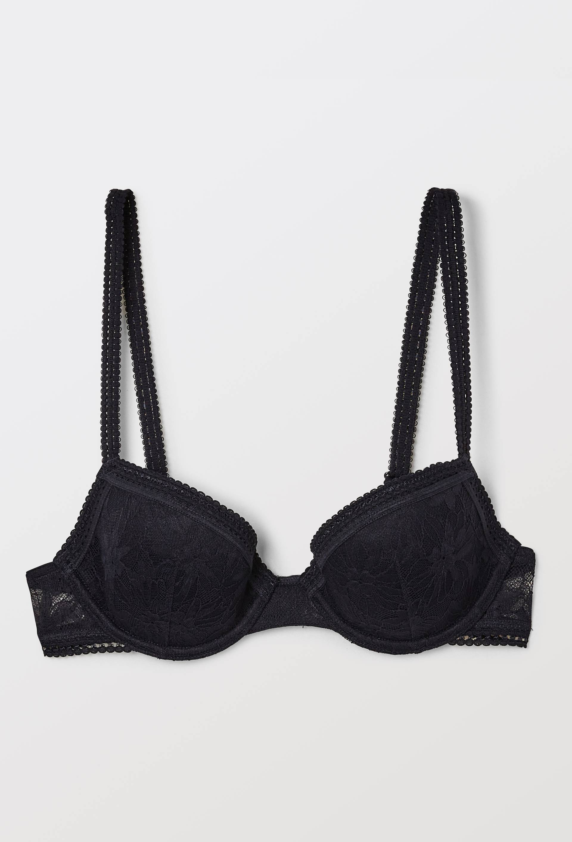 Soutien-gorge corbeille padd&eacute; VALENTINA en dentelle, Bleu fonc&eacute;, large image number 2
