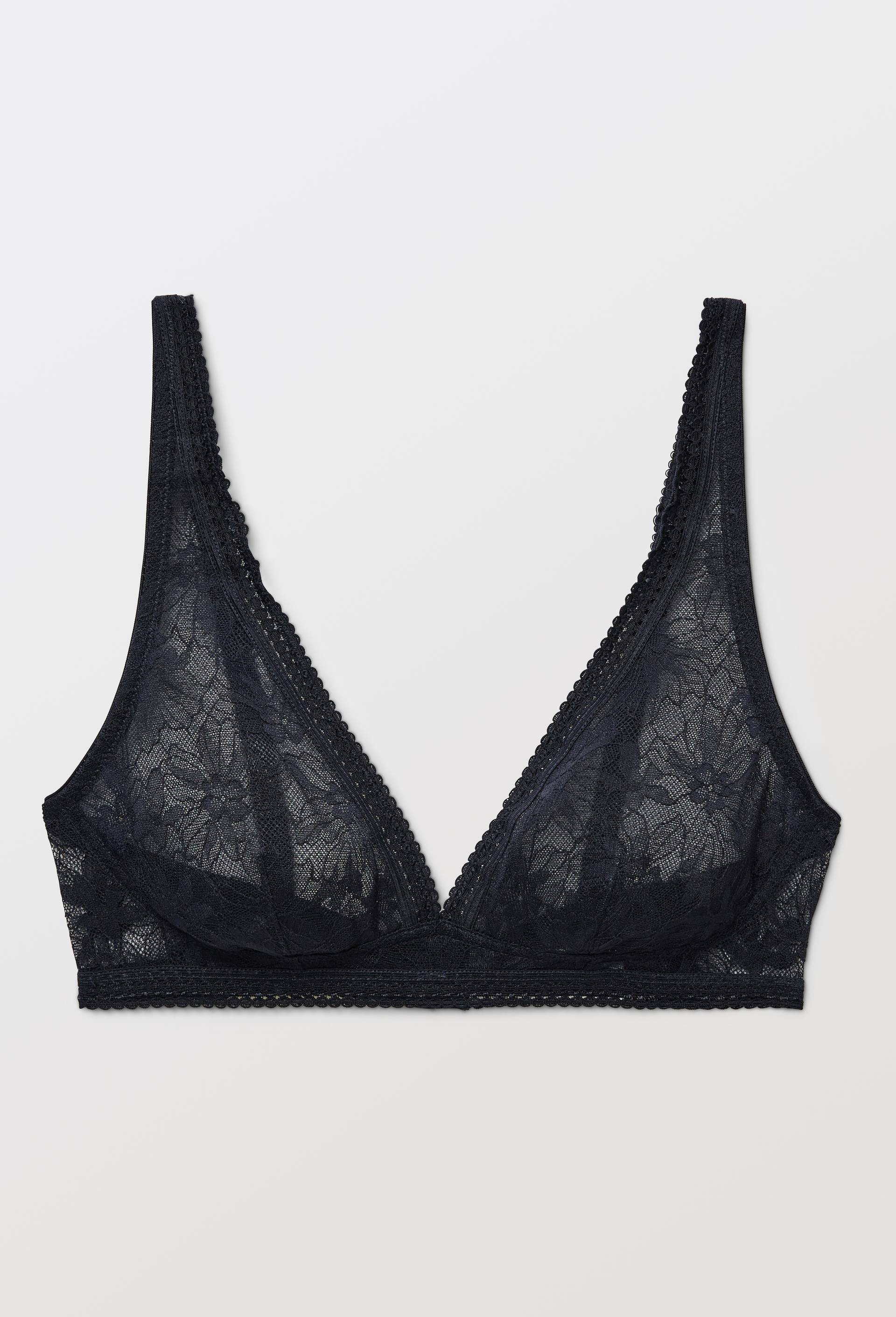 Soutien-gorge triangle foulard VALENTINA en dentelle, Bleu fonc&eacute;, large image number 2.0