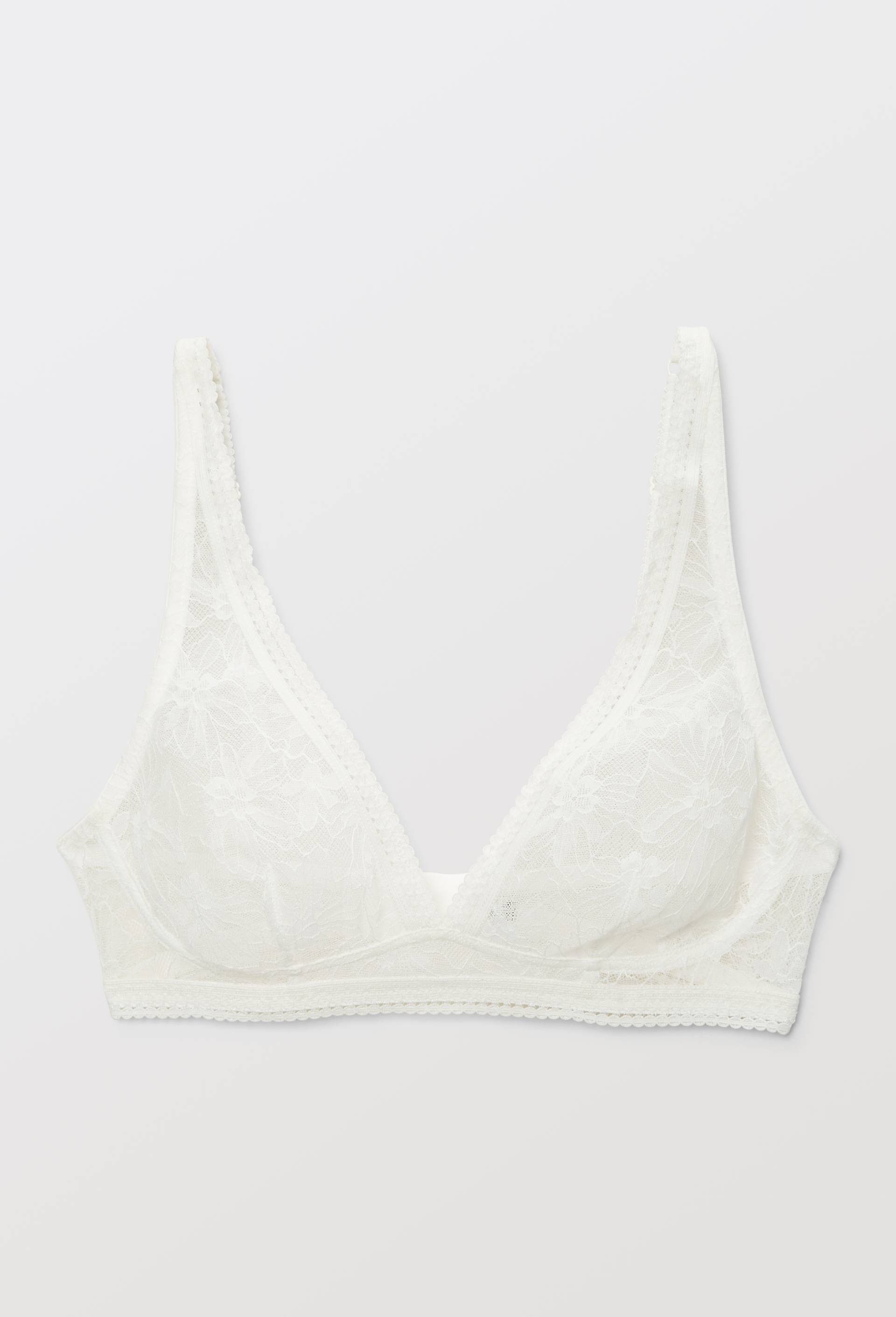 Soutien-gorge triangle foulard VALENTINA en dentelle, Ecru, large