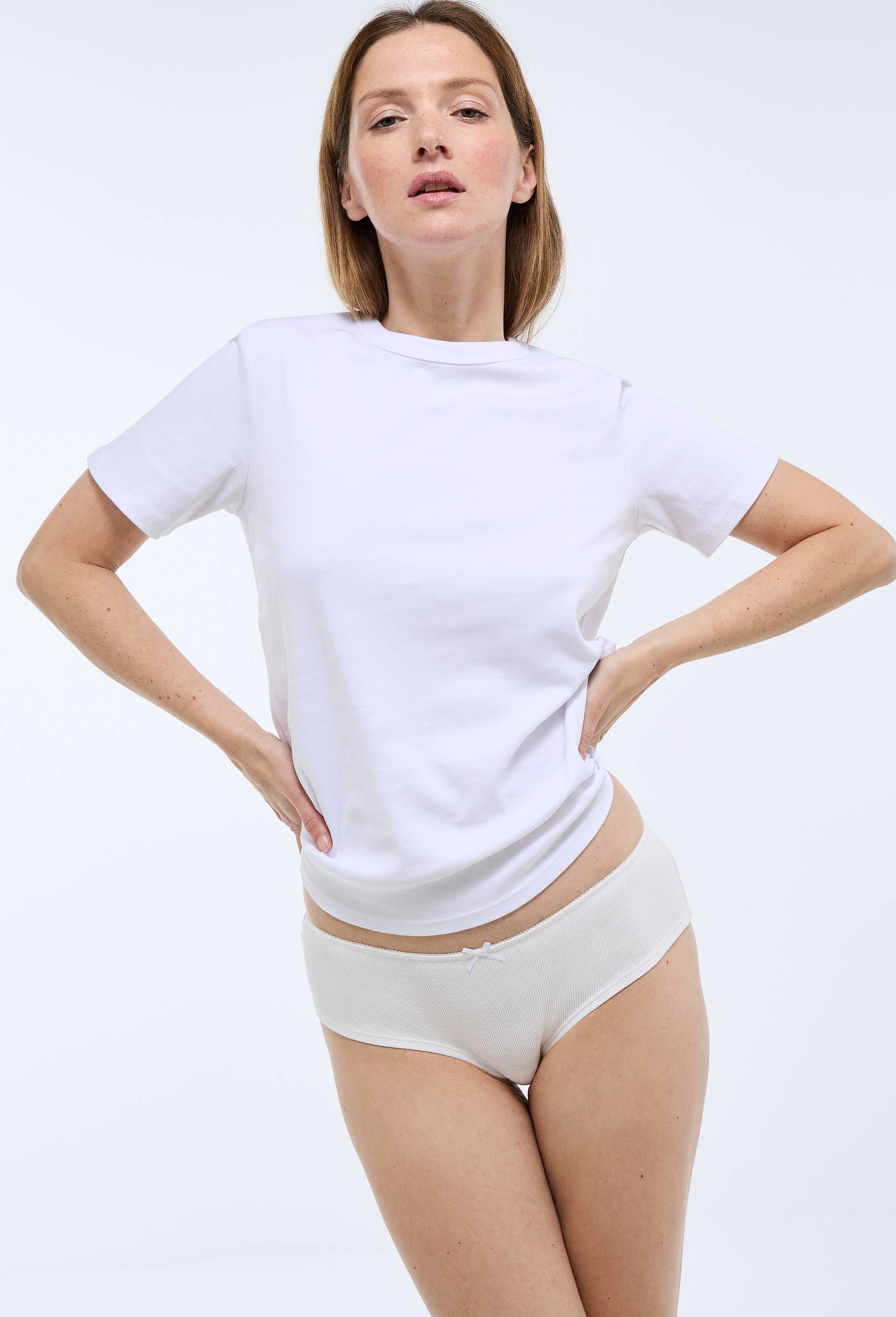 Lot de 3 shorties JOANNE en coton BIO GOTS, Blanc, large image number 1