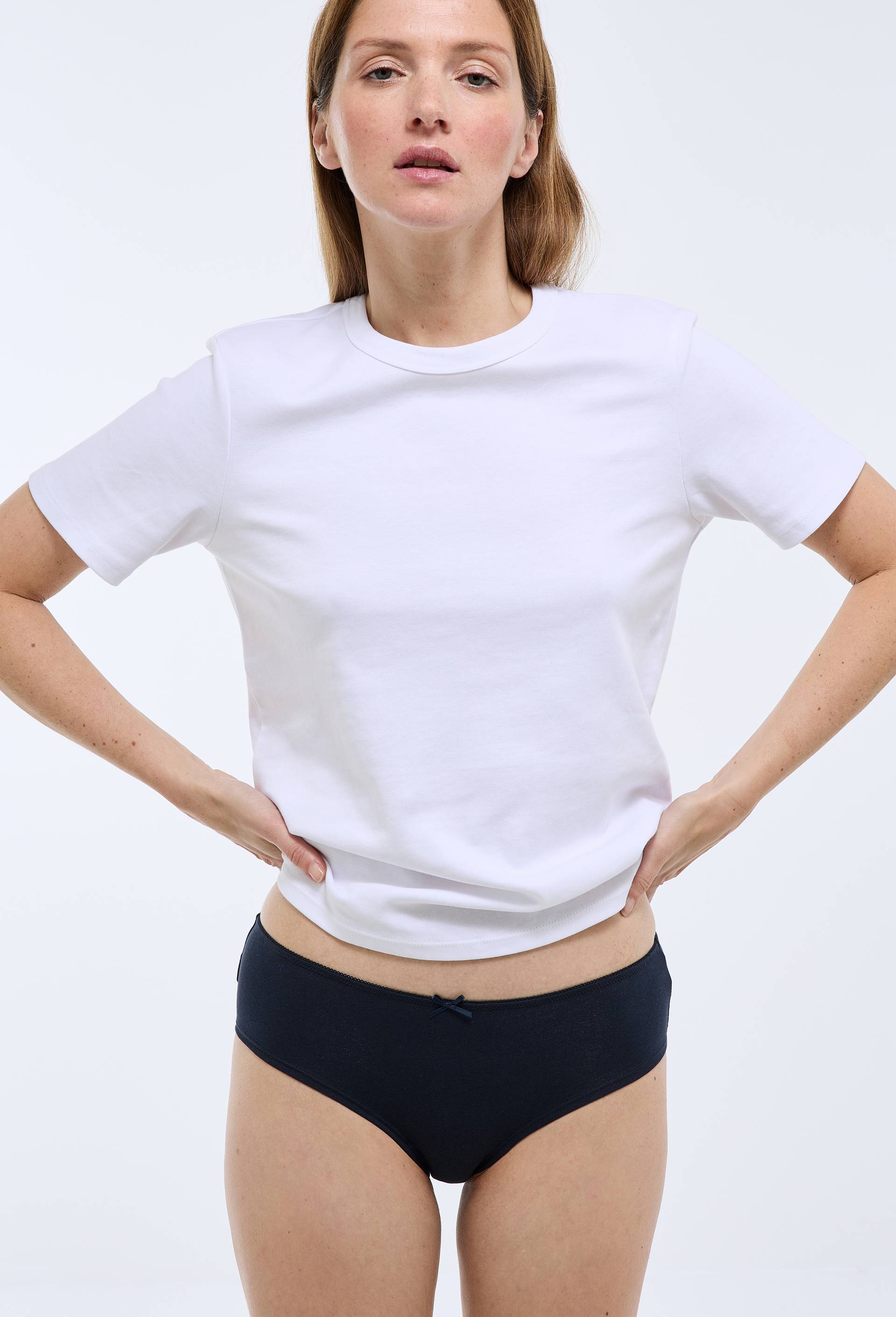 Lot de 3 shorties ALIX en coton BIO GOTS, Bleu fonc&eacute;, large image number 1