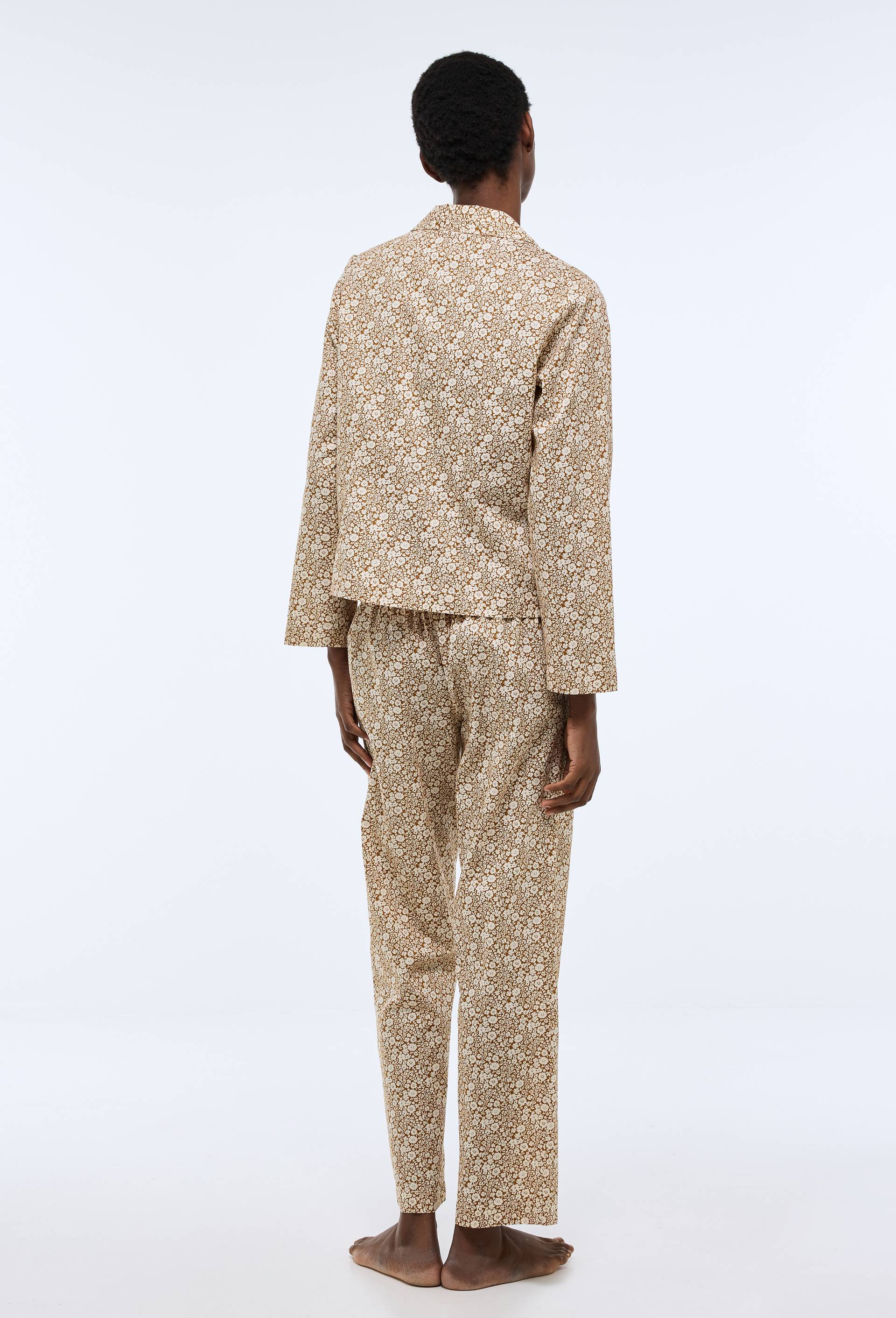 Pyjama imprim&eacute; en coton bio GOTS, Brun clair, large image number 2.0