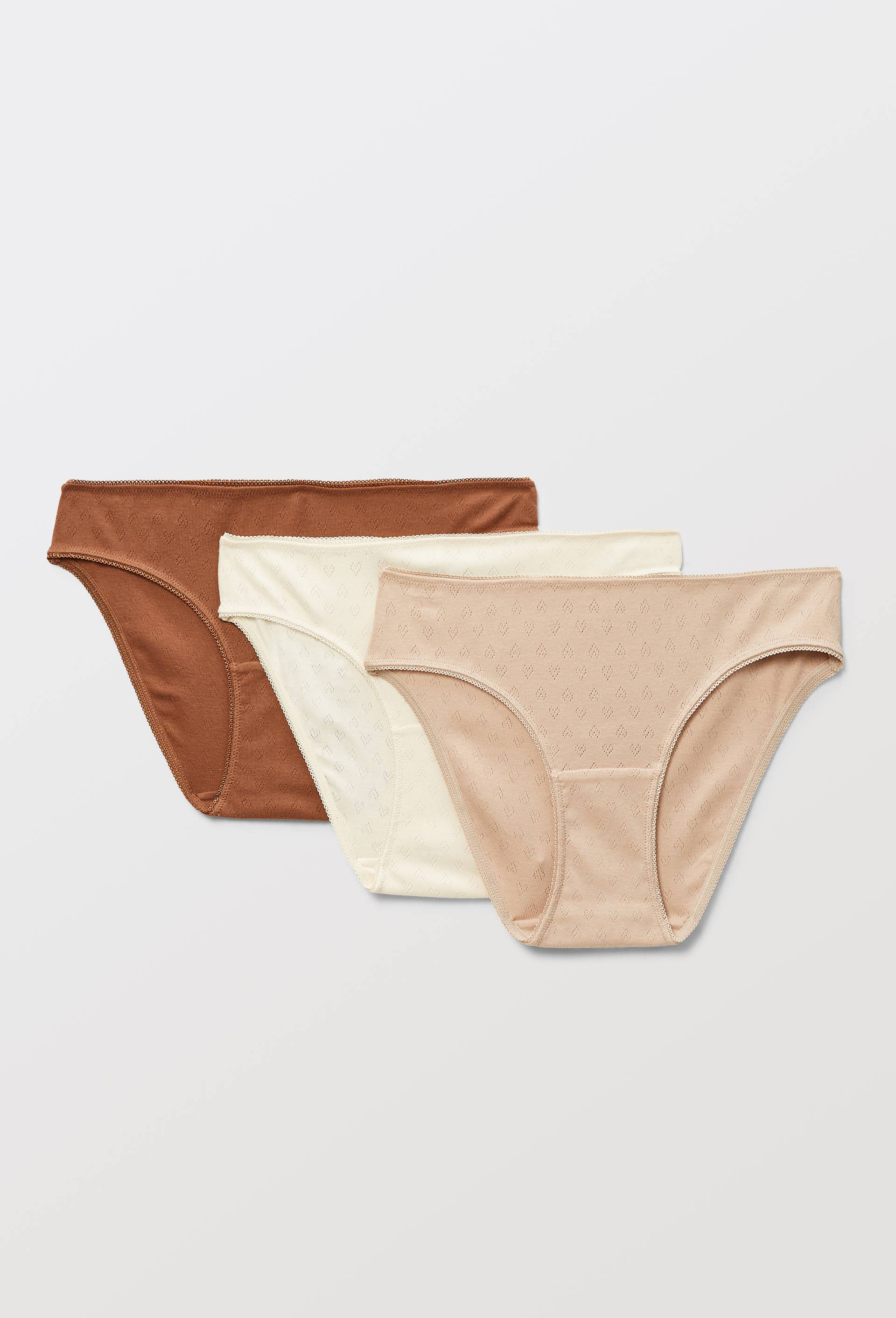 Lot de 3 culottes pointelle MARTA en coton BIO GOTS, Rose clair, large image number 0