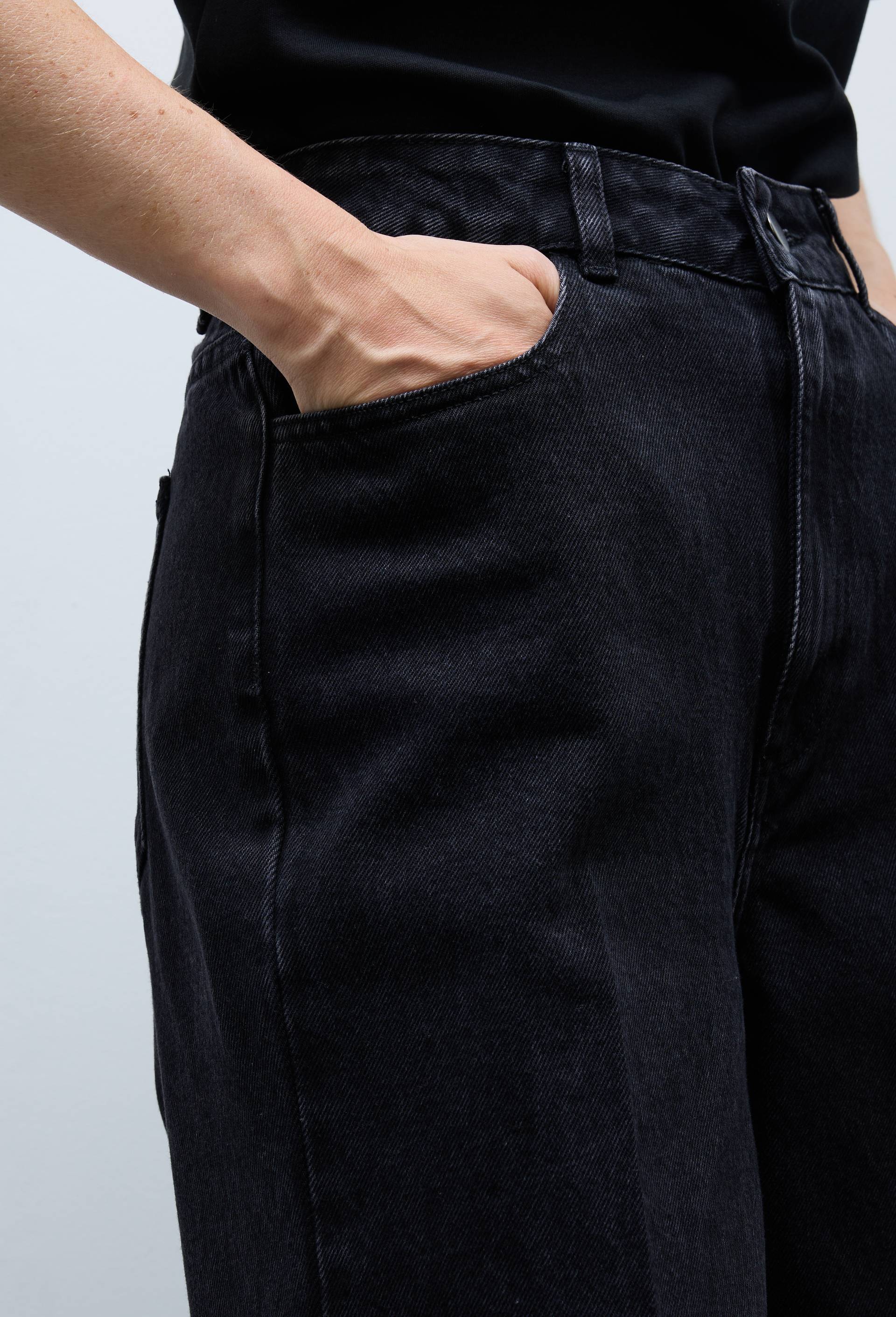 Jean large taille haute gris, Gris fonc&eacute;, large image number 1.0