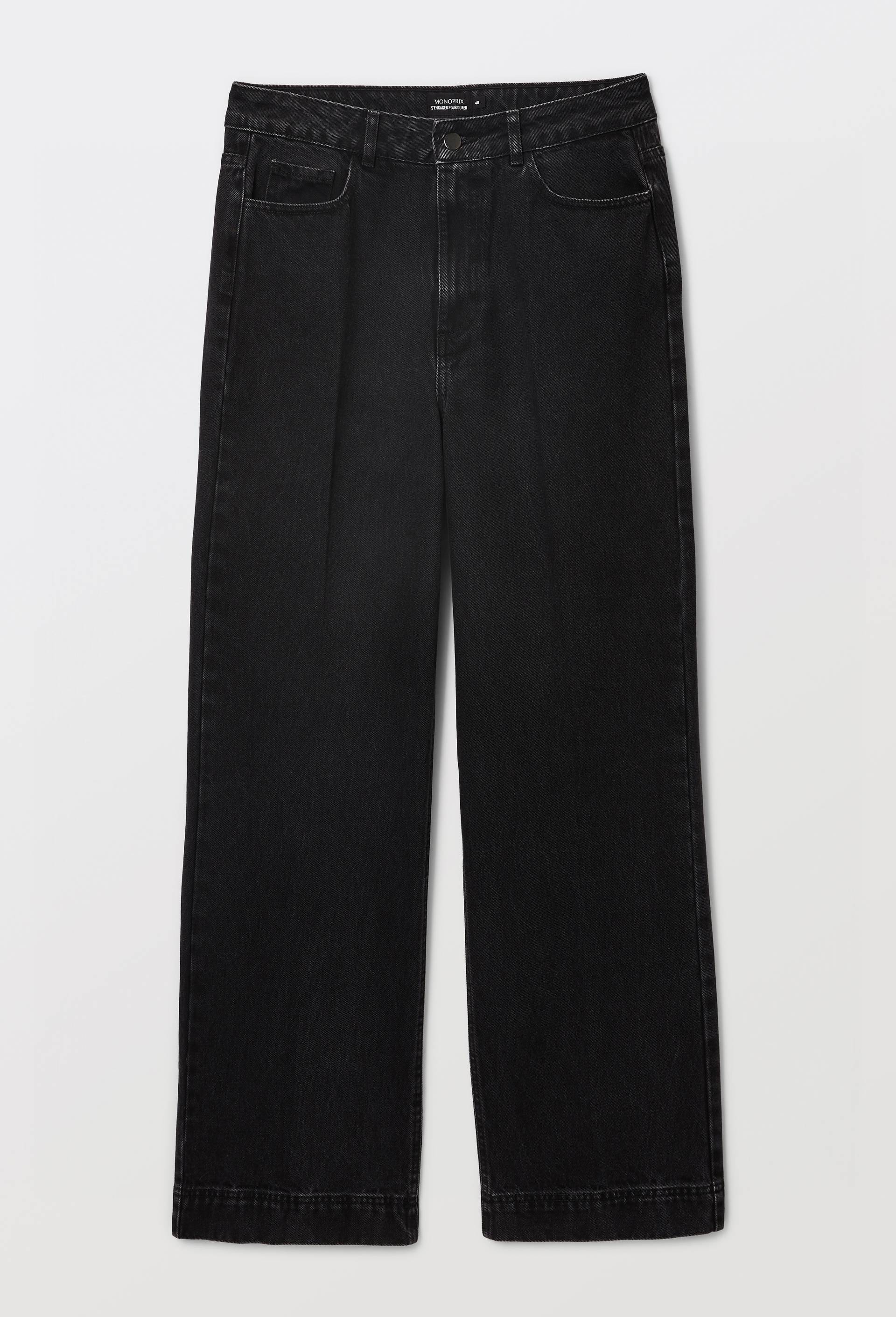 Jean large taille haute gris, Gris fonc&eacute;, large image number 3