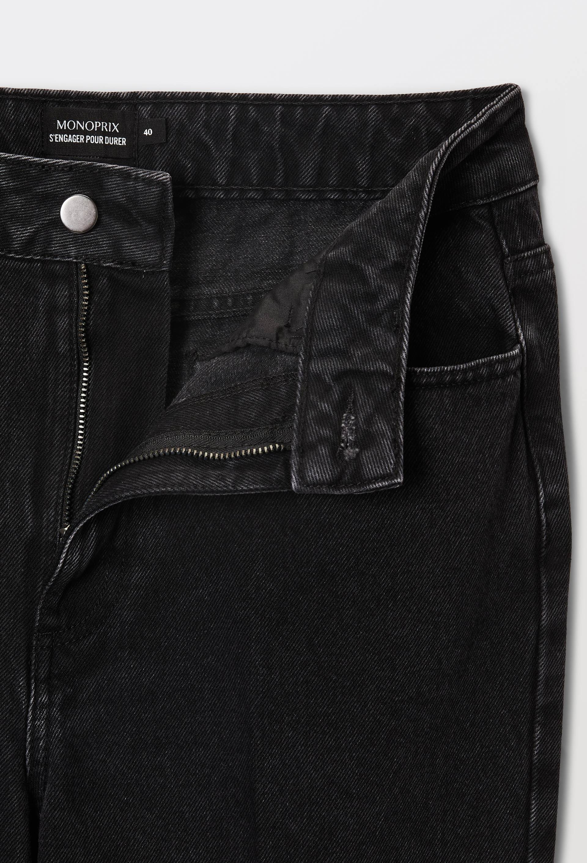 Jean large taille haute gris, Gris fonc&eacute;, large image number 4.0