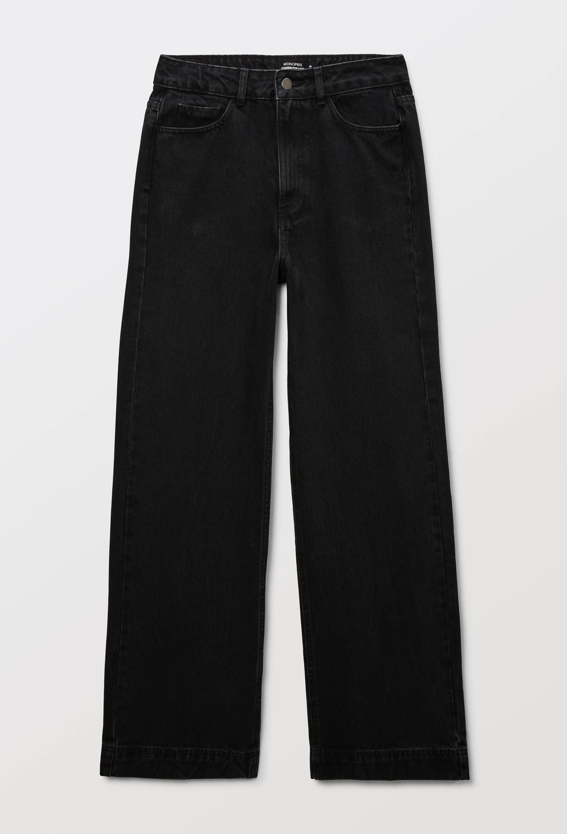 Jean large taille haute gris, Gris fonc&eacute;, large image number 2