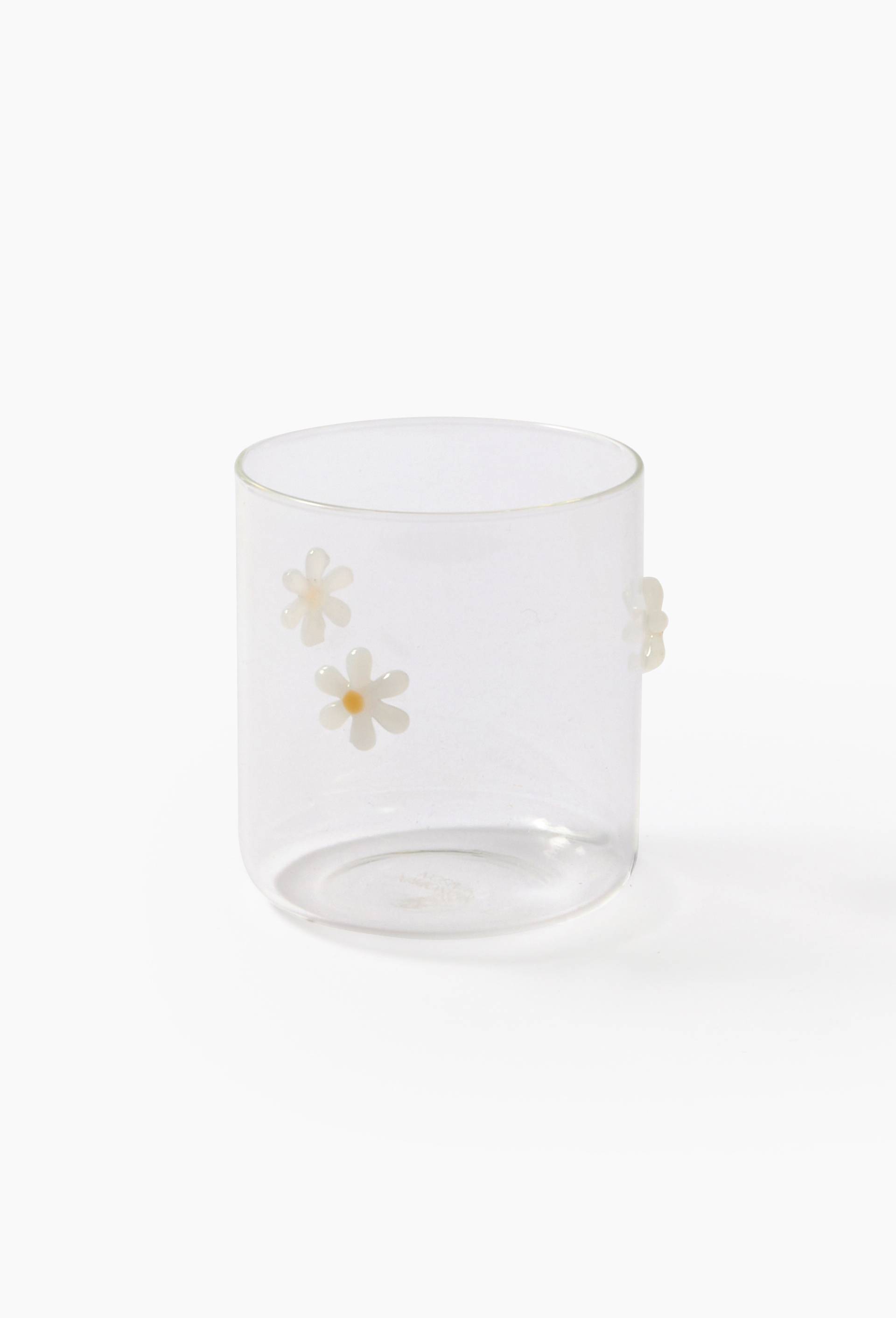 Verre &agrave; eau, motif fleurs, 38cl, Transparent, large image number 0