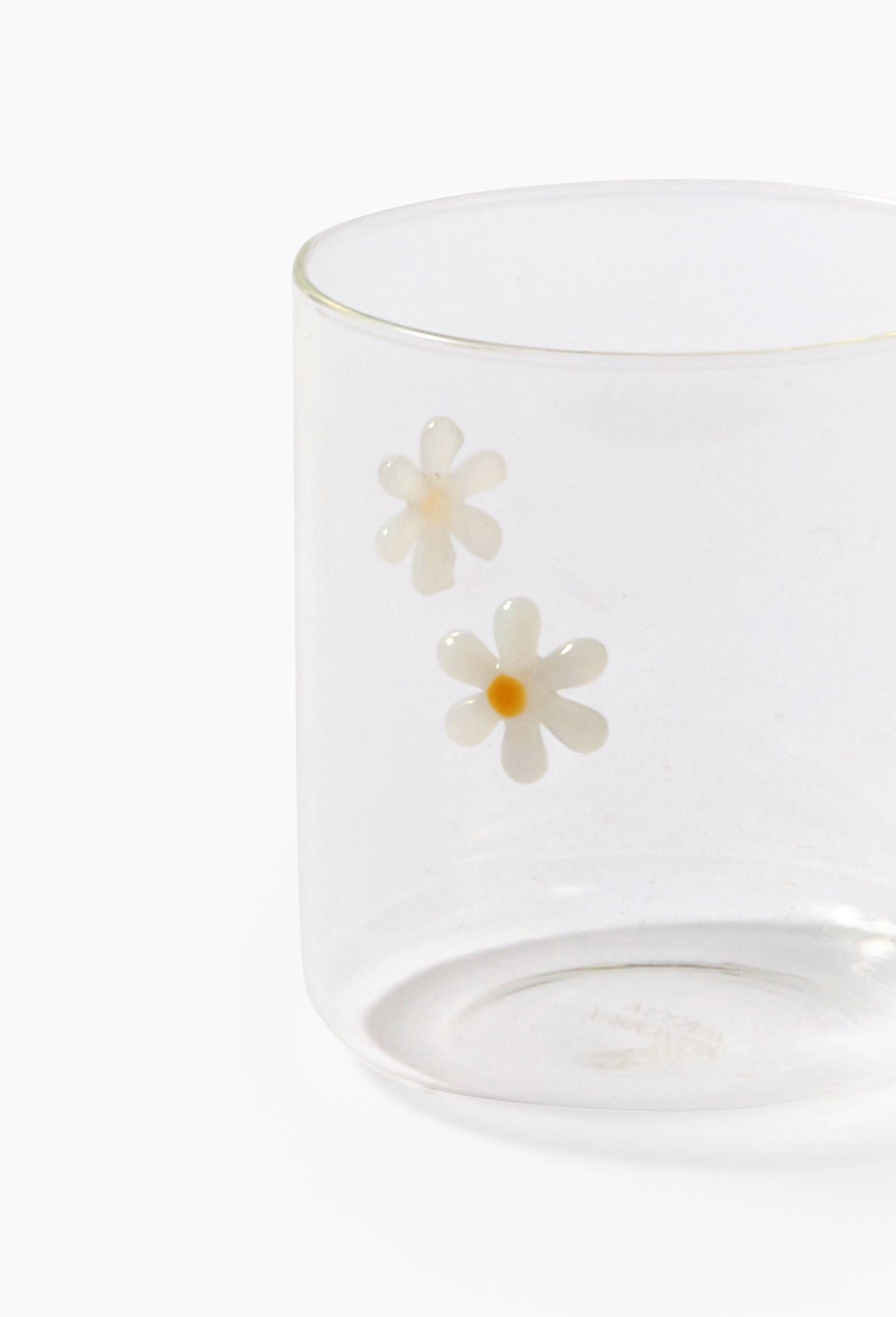 Verre &agrave; eau, motif fleurs, 38cl, Transparent, large image number 1.0