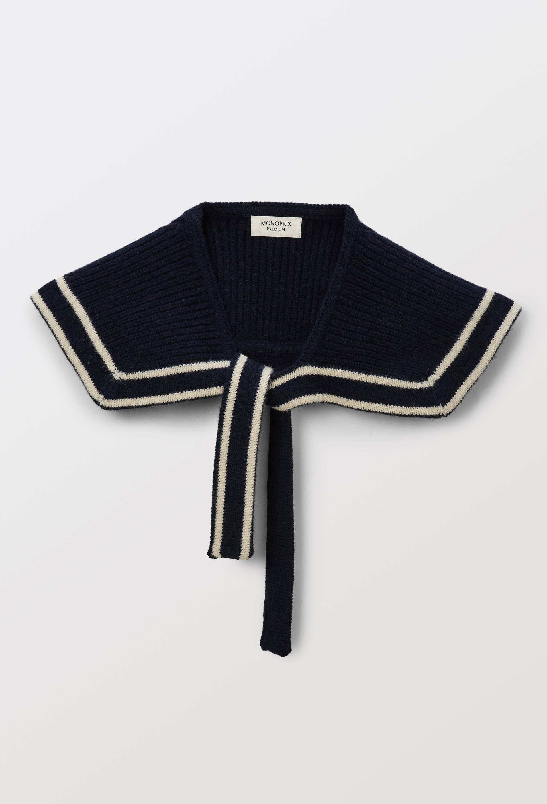 Col claudine en laine, Bleu fonc&eacute;, large image number 3