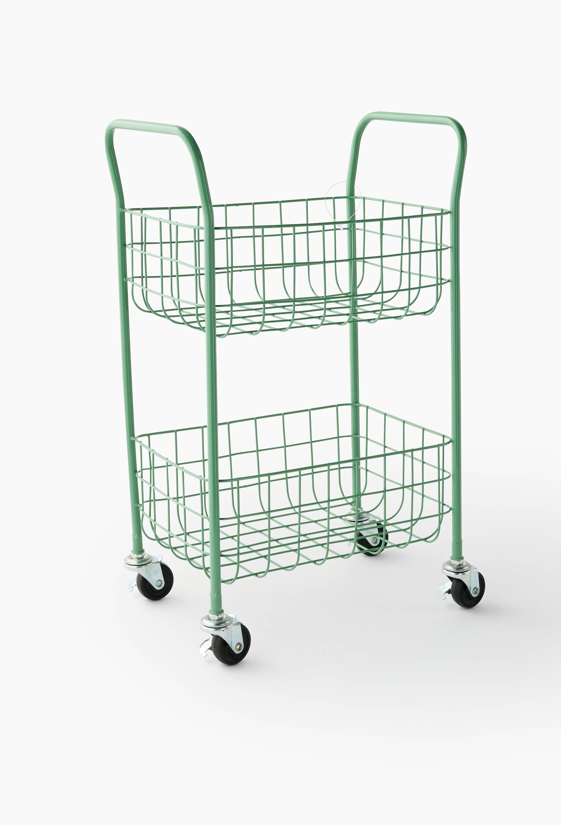 Etagère à roulettes, 33,5x20xH52cm, en métal VERT MONOPRIX