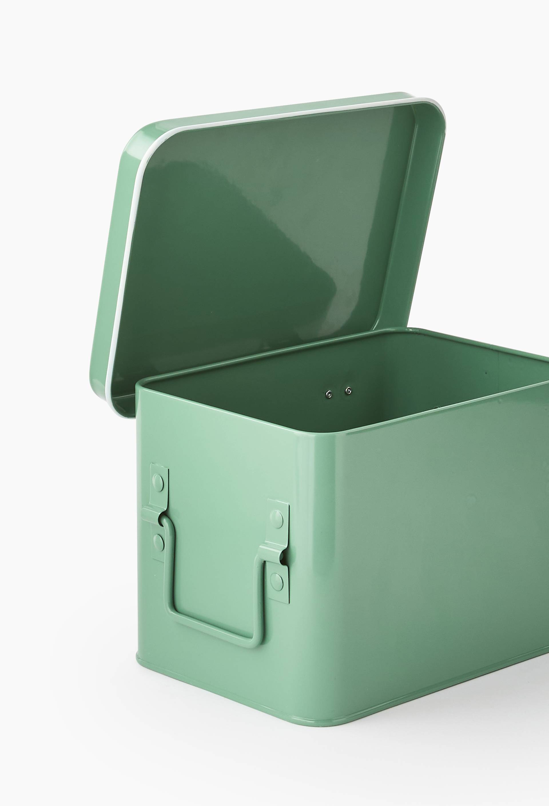 Boite de rangement,  20xH20,4cm, en fer, Vert, large image number 1.0