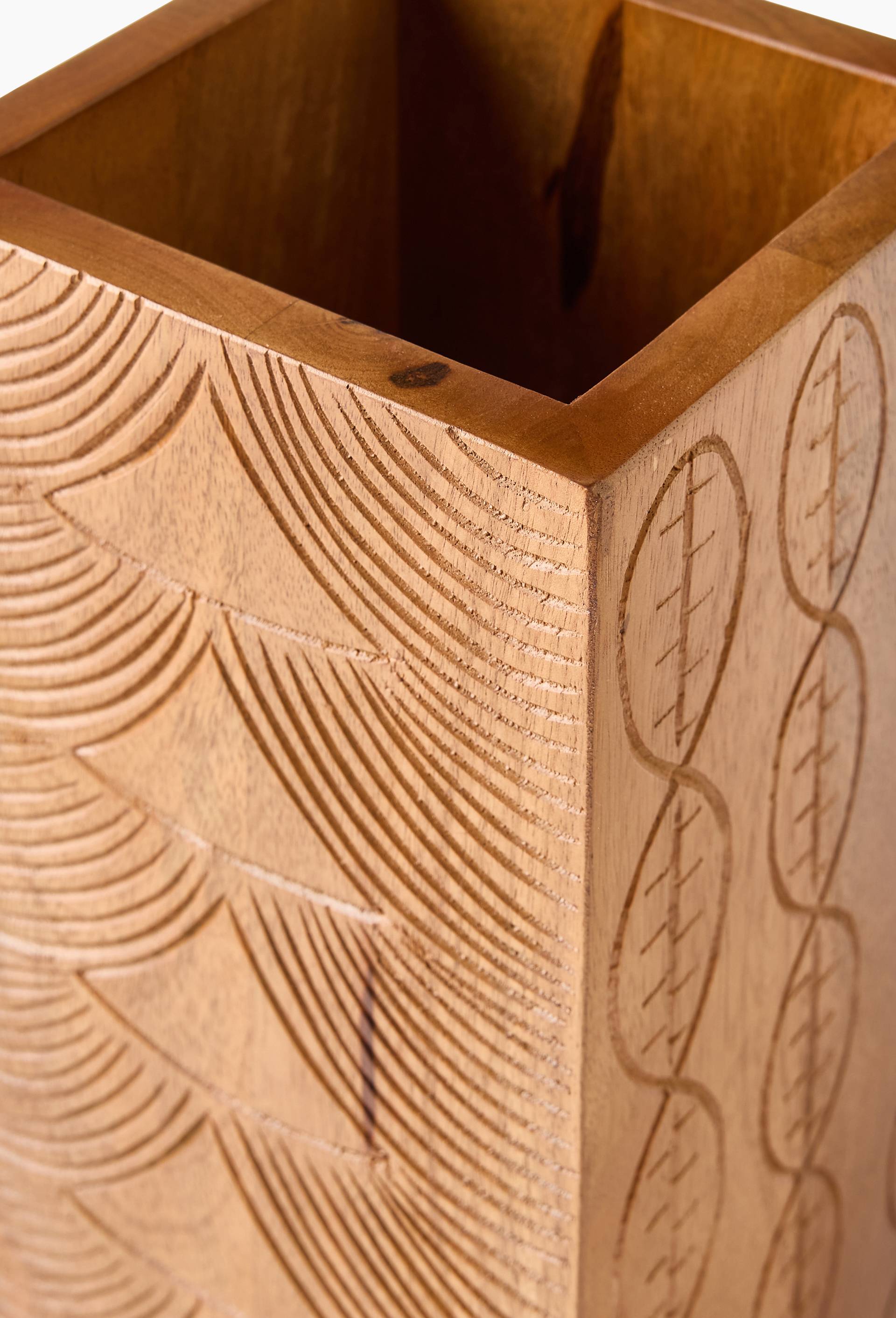 Vase en bois grav&eacute;, 31 x 15cm - MAISON CH&Acirc;TEAU ROUGE x MONOPRIX, Brun, large image number 1