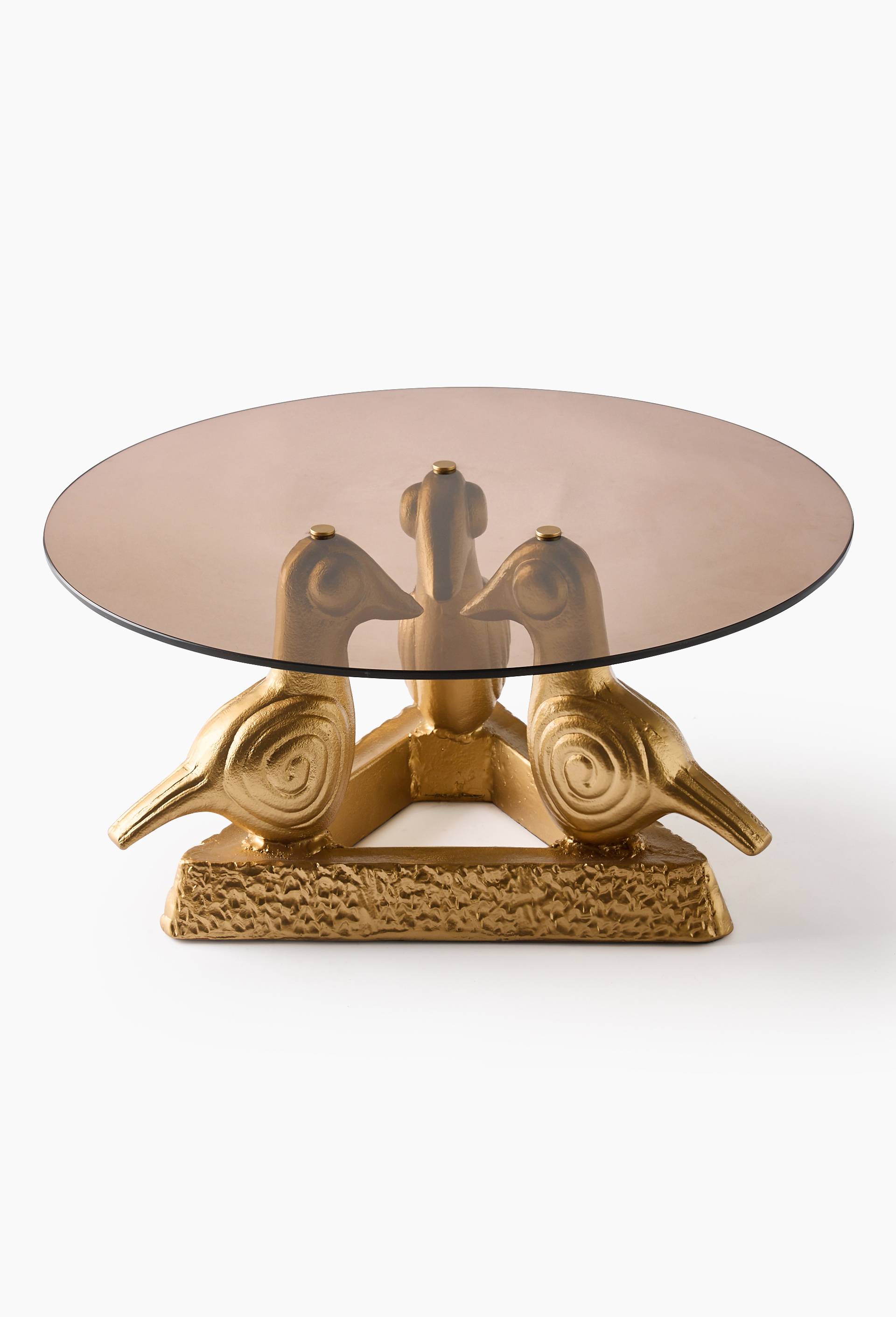 Exclu web - Table basse &agrave; pieds oiseau en m&eacute;tal et verre, 70x34 cm - MAISON CH&Acirc;TEAU ROUGE x MONOPRIX, Multicolore, large image number 1.0