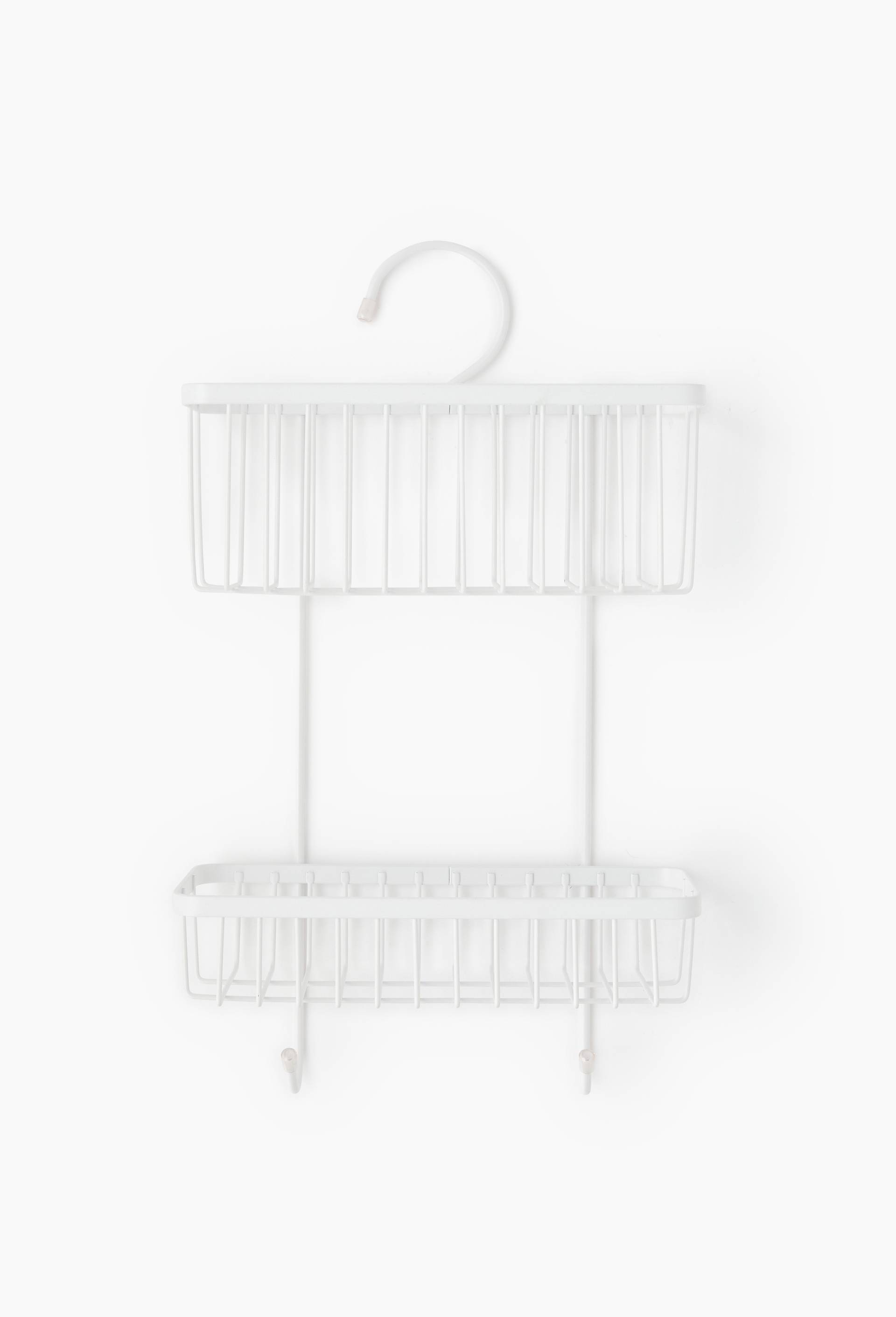 Caddie de douche, 25x10.5x44cm,  en m&eacute;tal &eacute;pais, Blanc, large image number 0.0